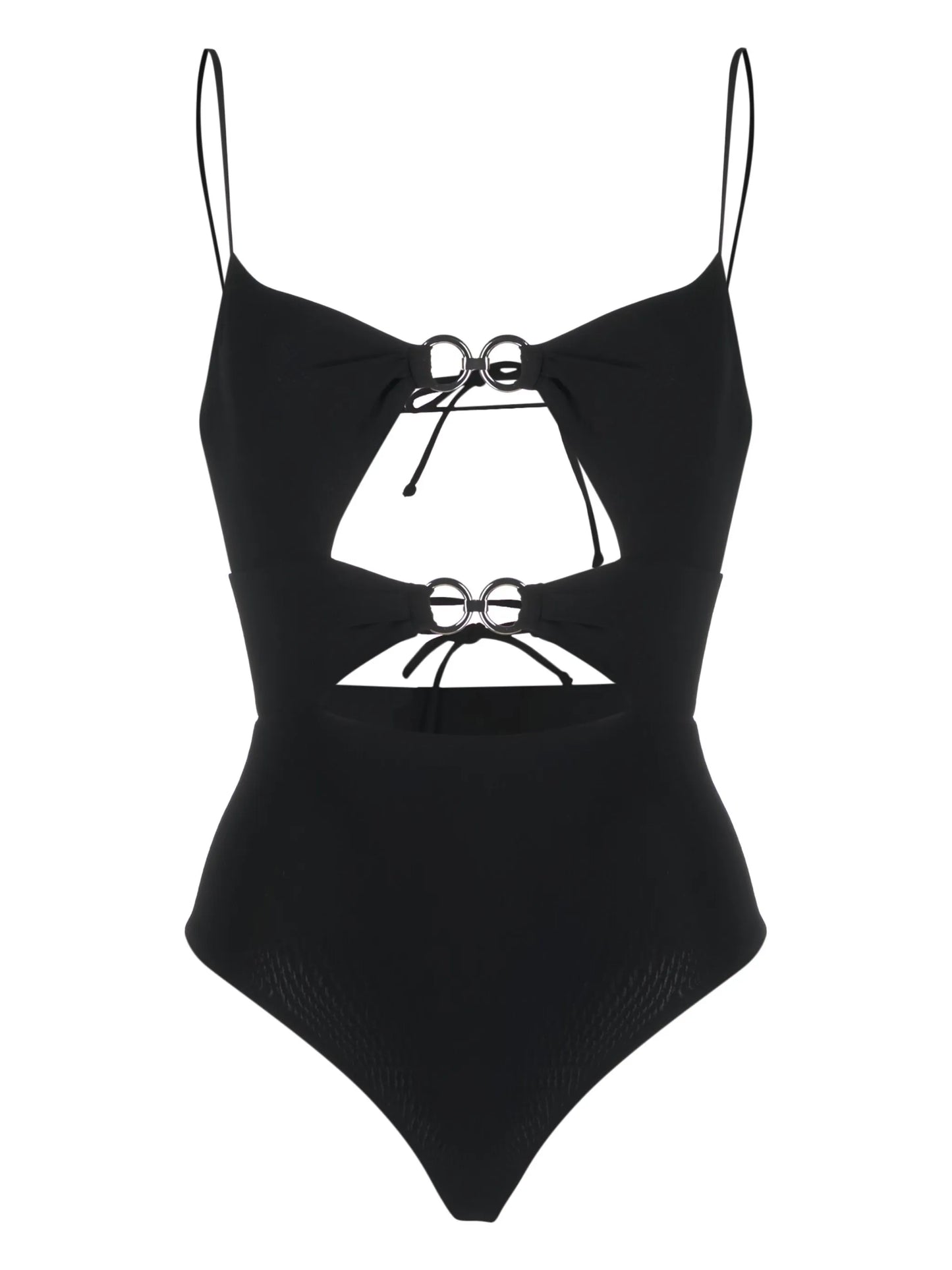ring-embellished cut-out swimsuit