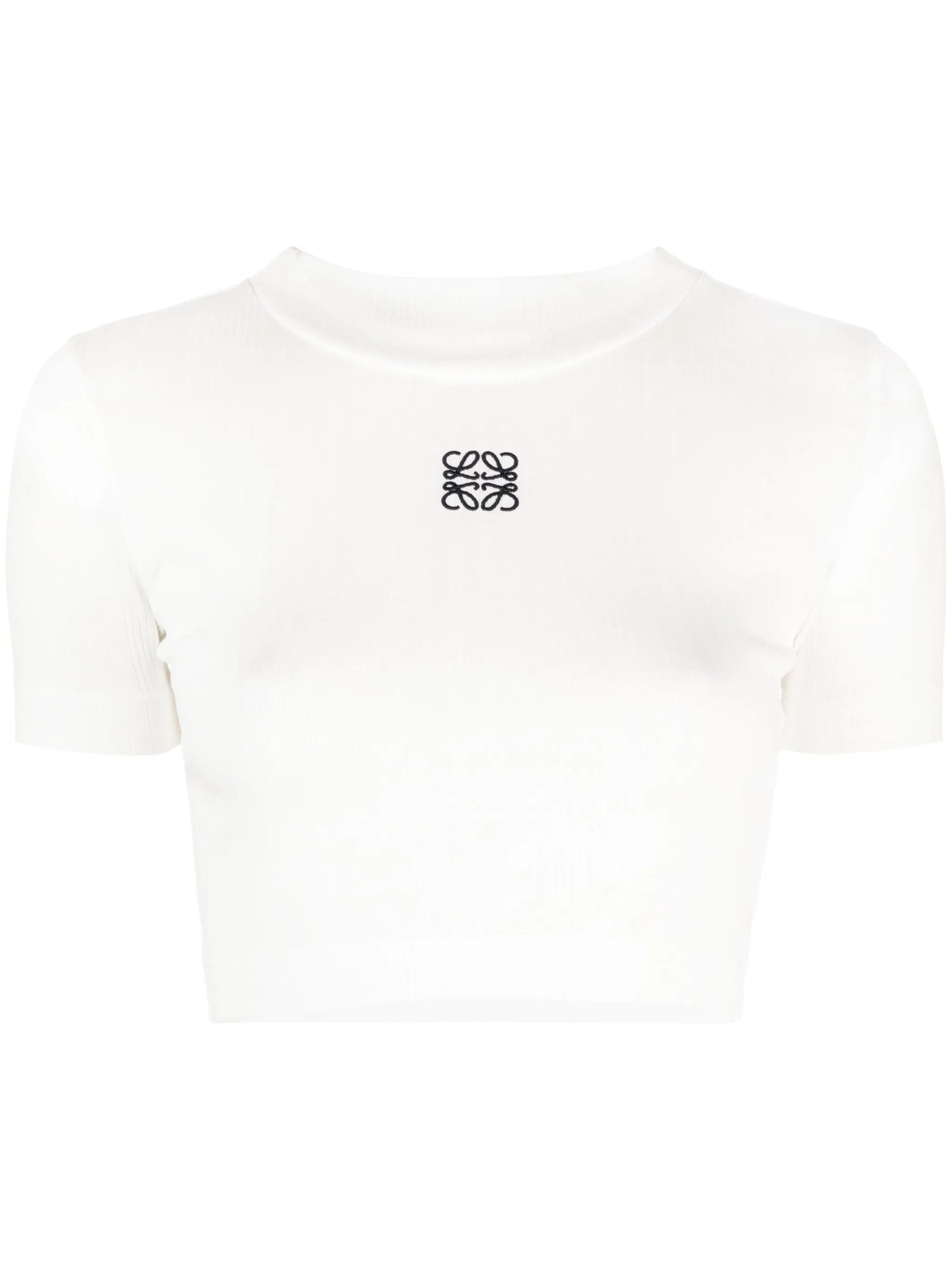 logo-embroidered cropped T-shirt