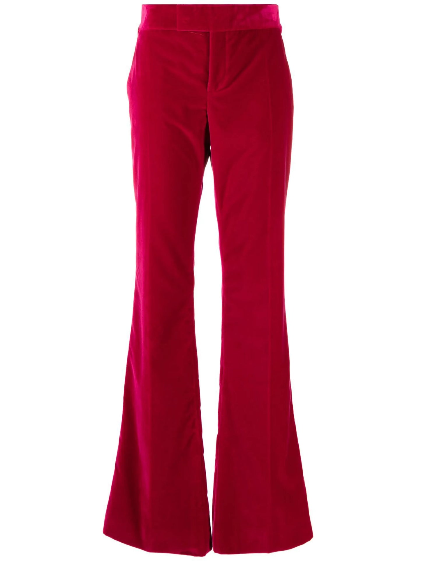 velvet flared trousers