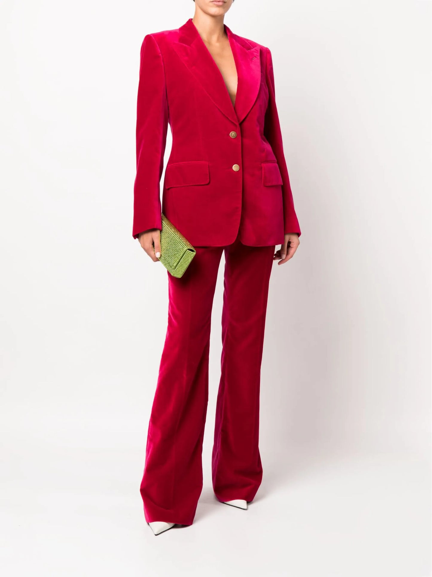 velvet flared trousers