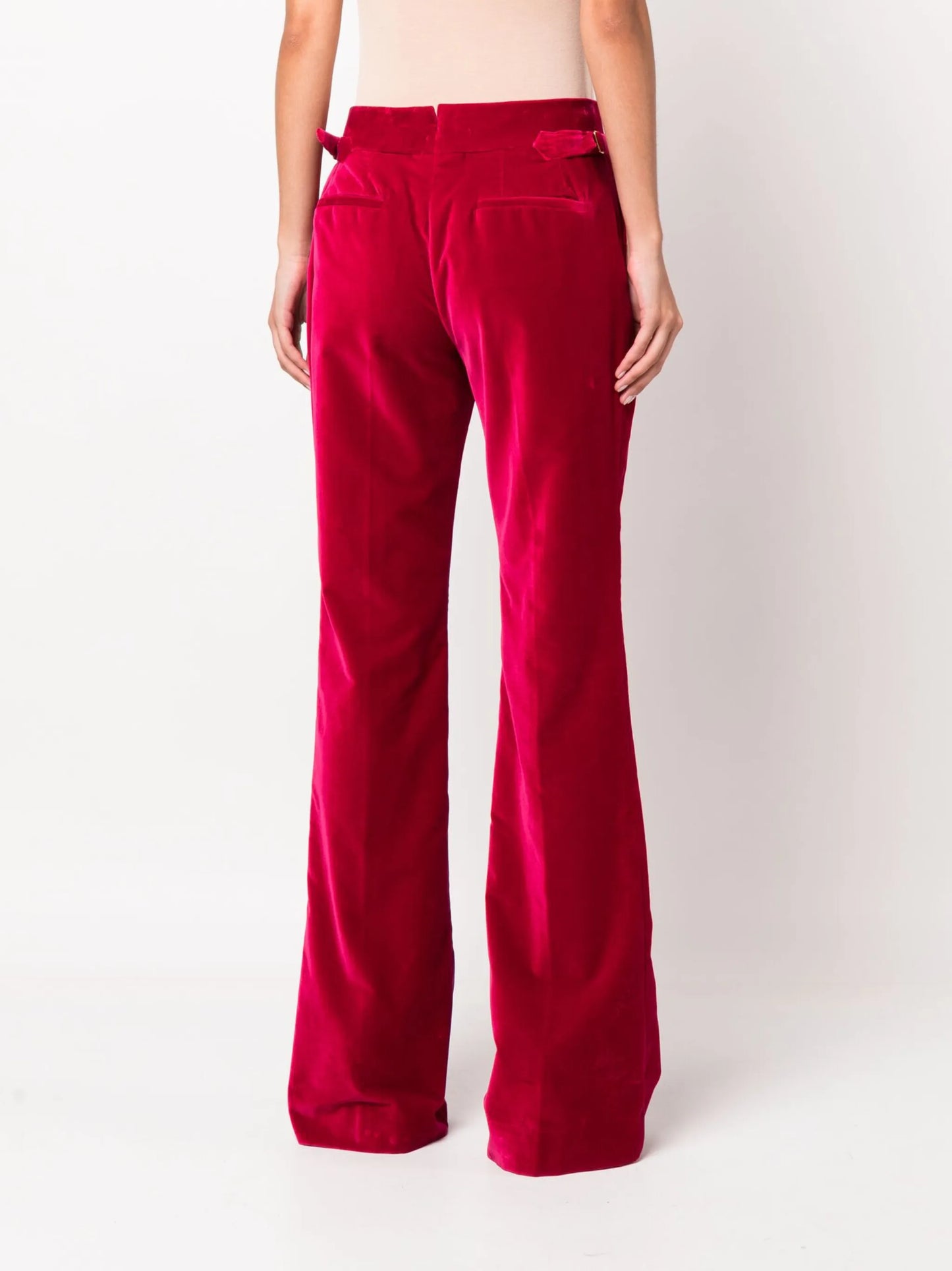 velvet flared trousers