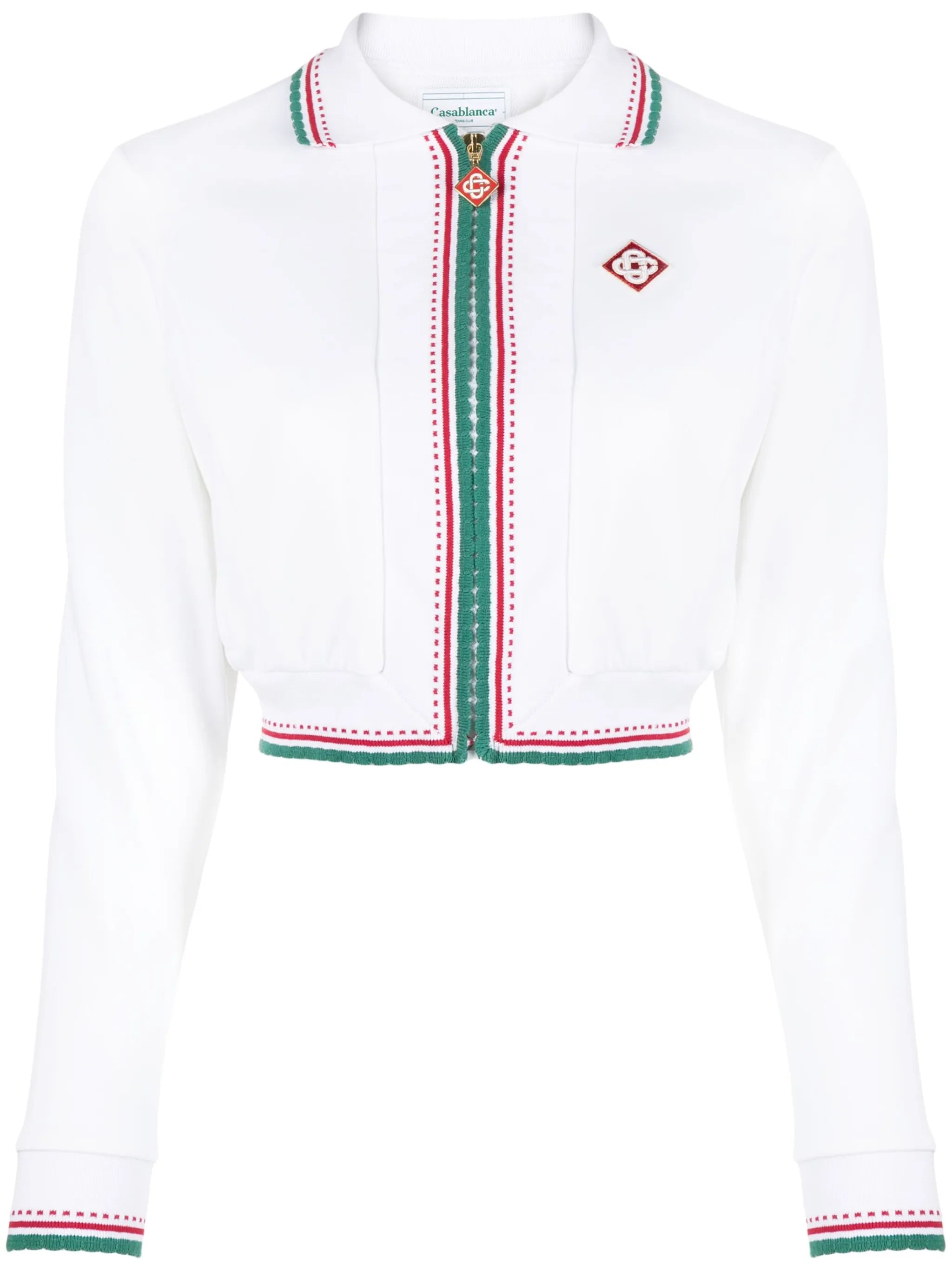 knitted cropped track jacket