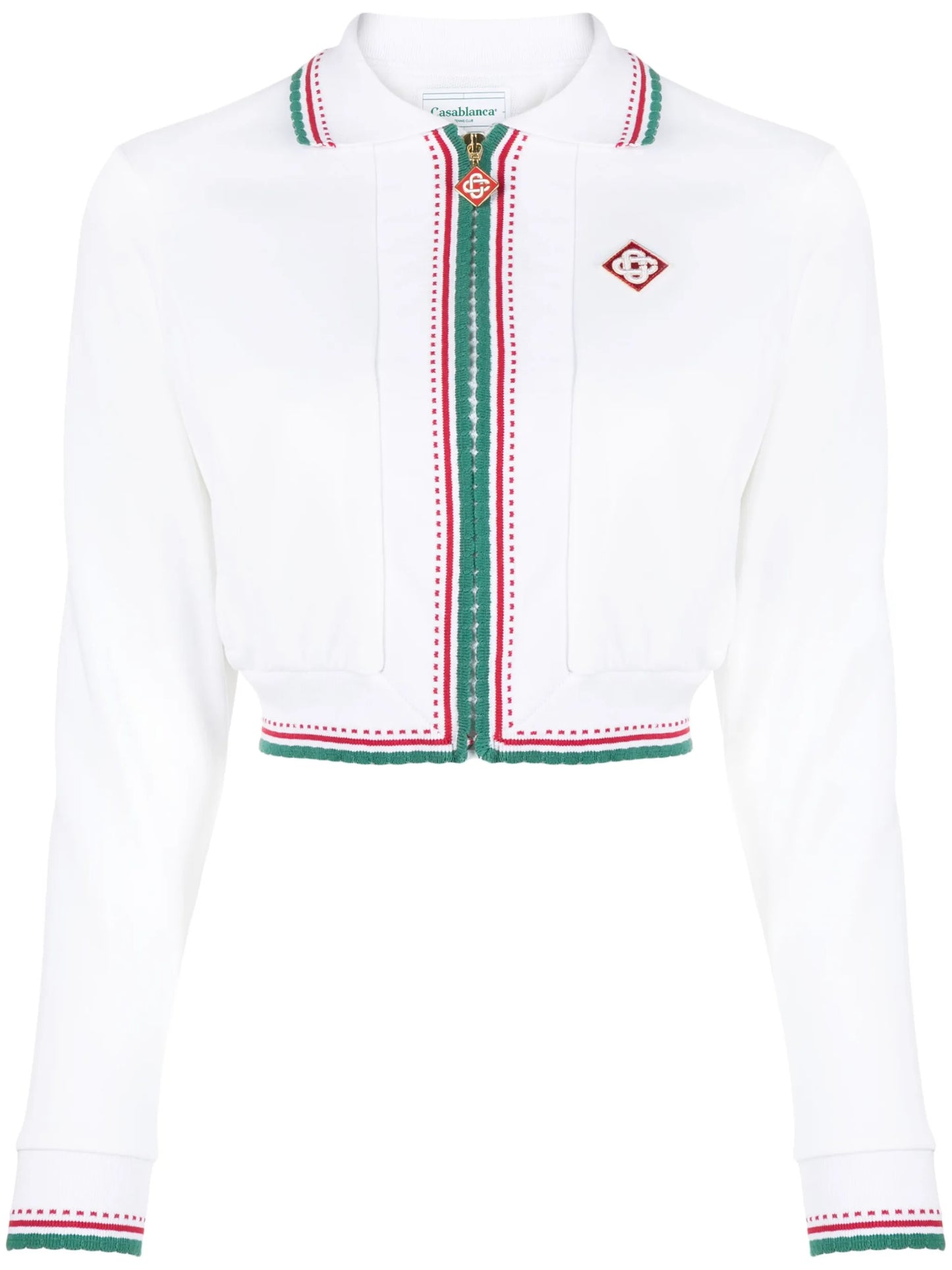 knitted cropped track jacket