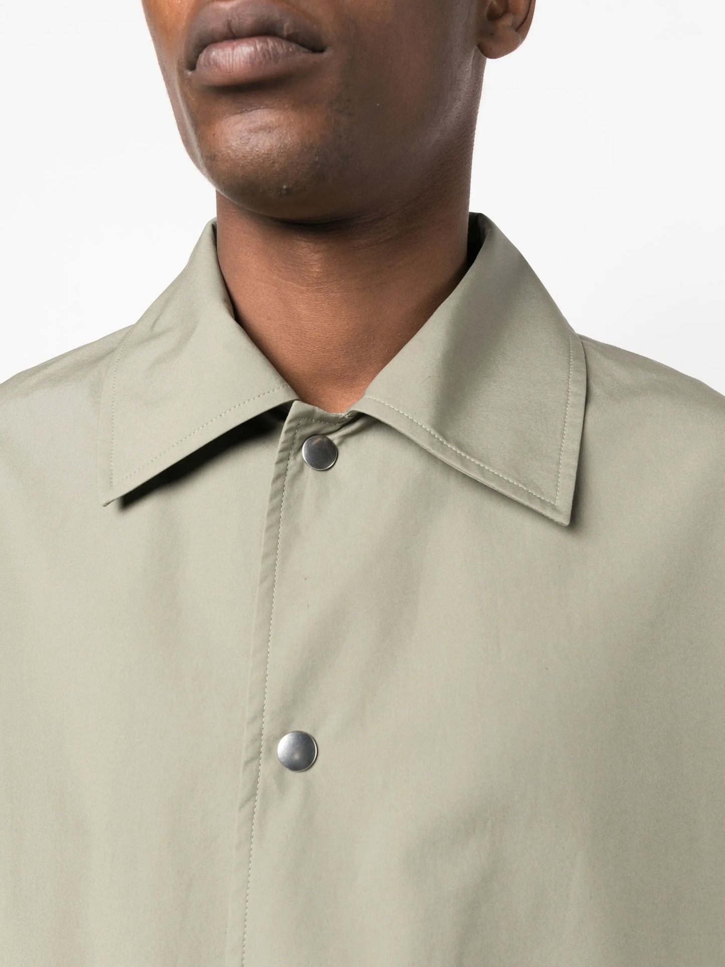 logo-print cotton shirt jacket
