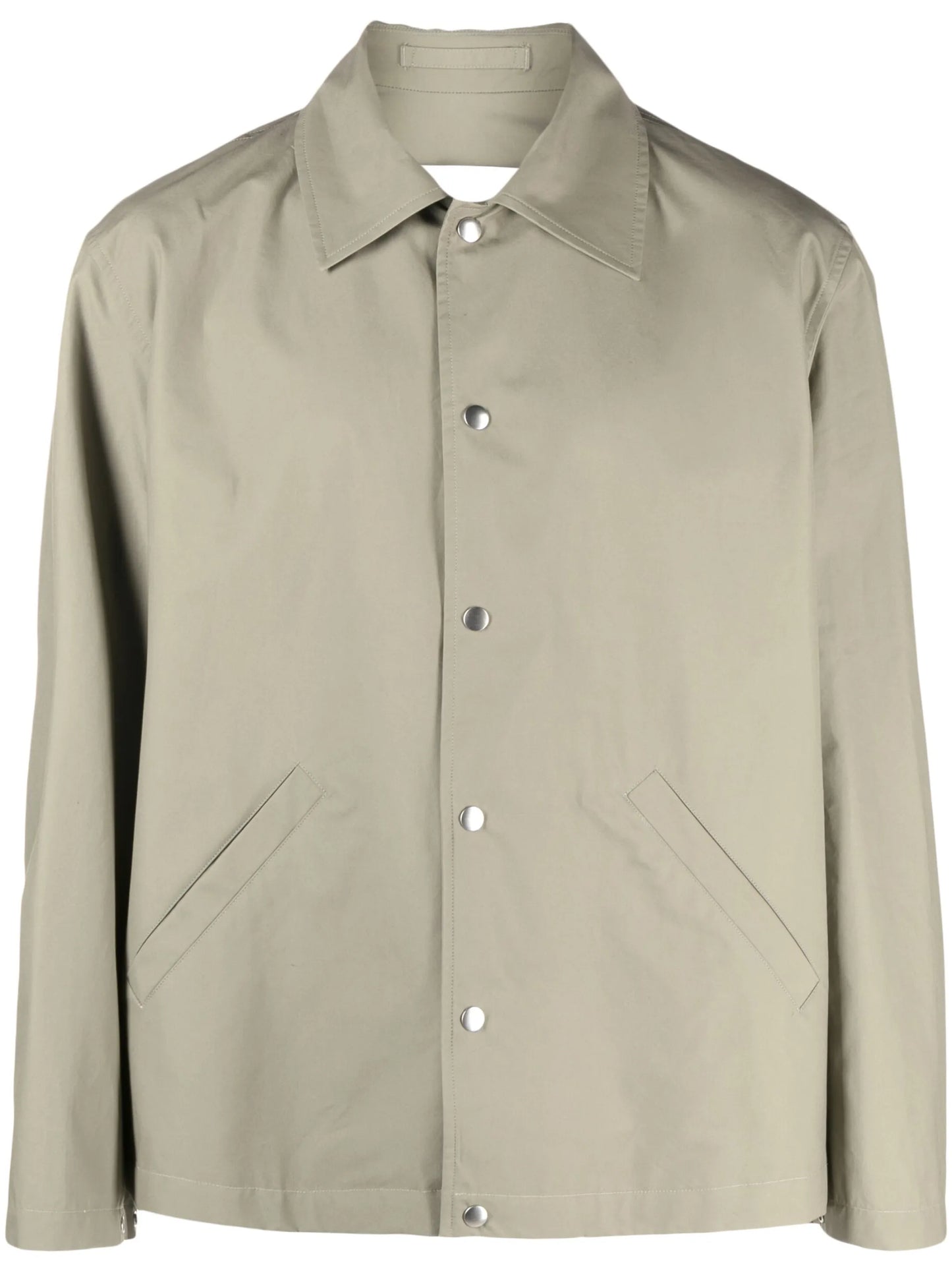 logo-print cotton shirt jacket