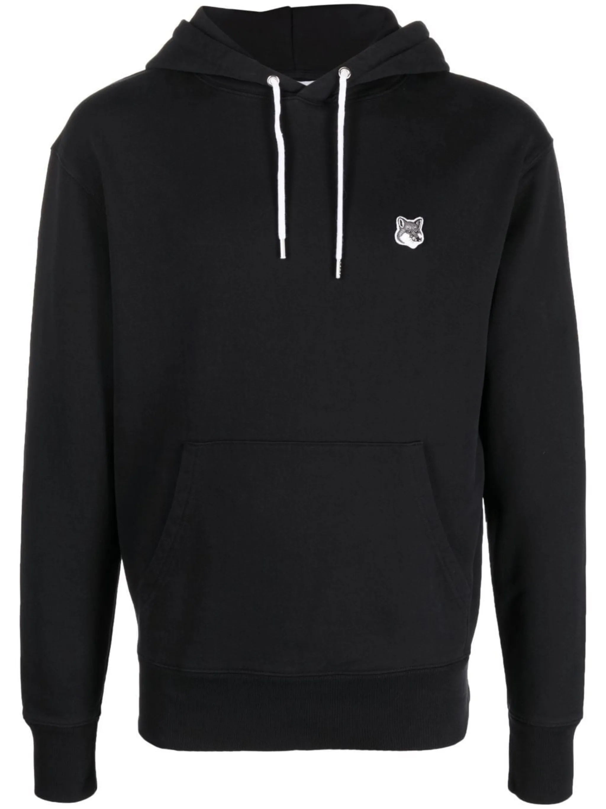 logo-embroidered long-sleeved cotton hoodie
