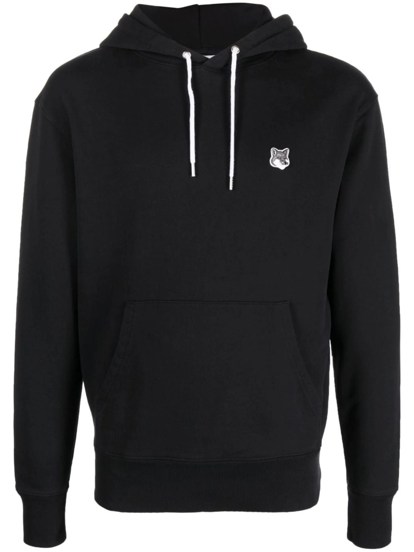 logo-embroidered long-sleeved cotton hoodie