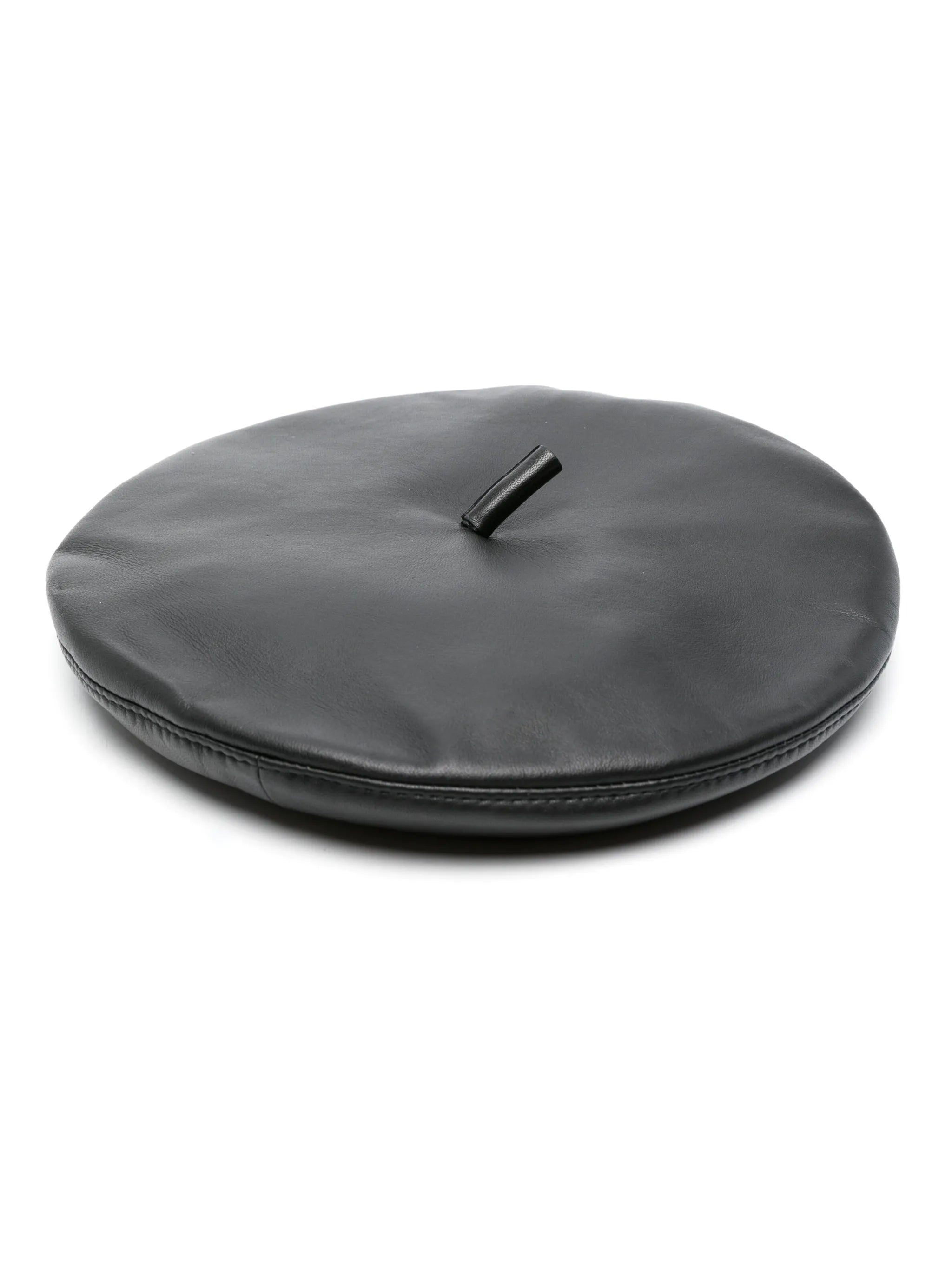 leather beret hat