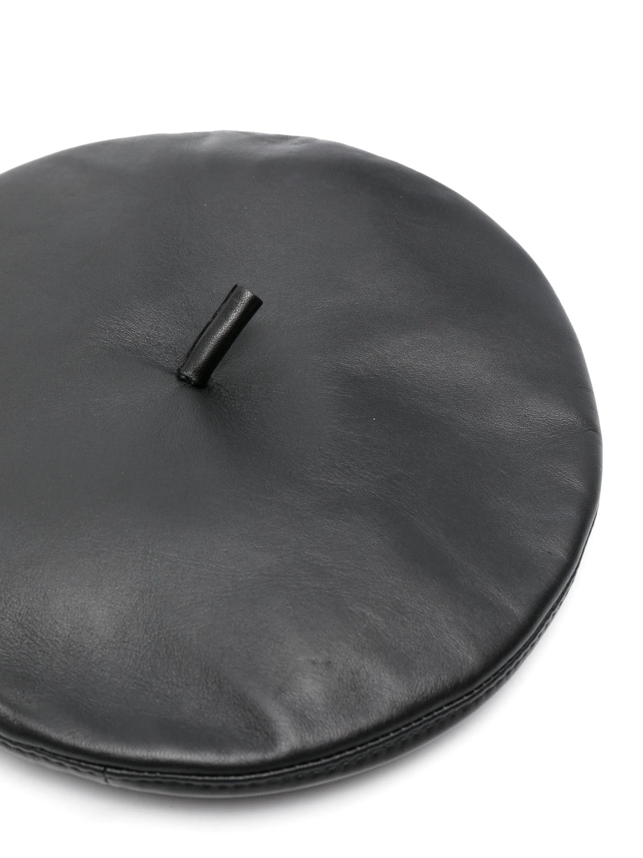 leather beret hat