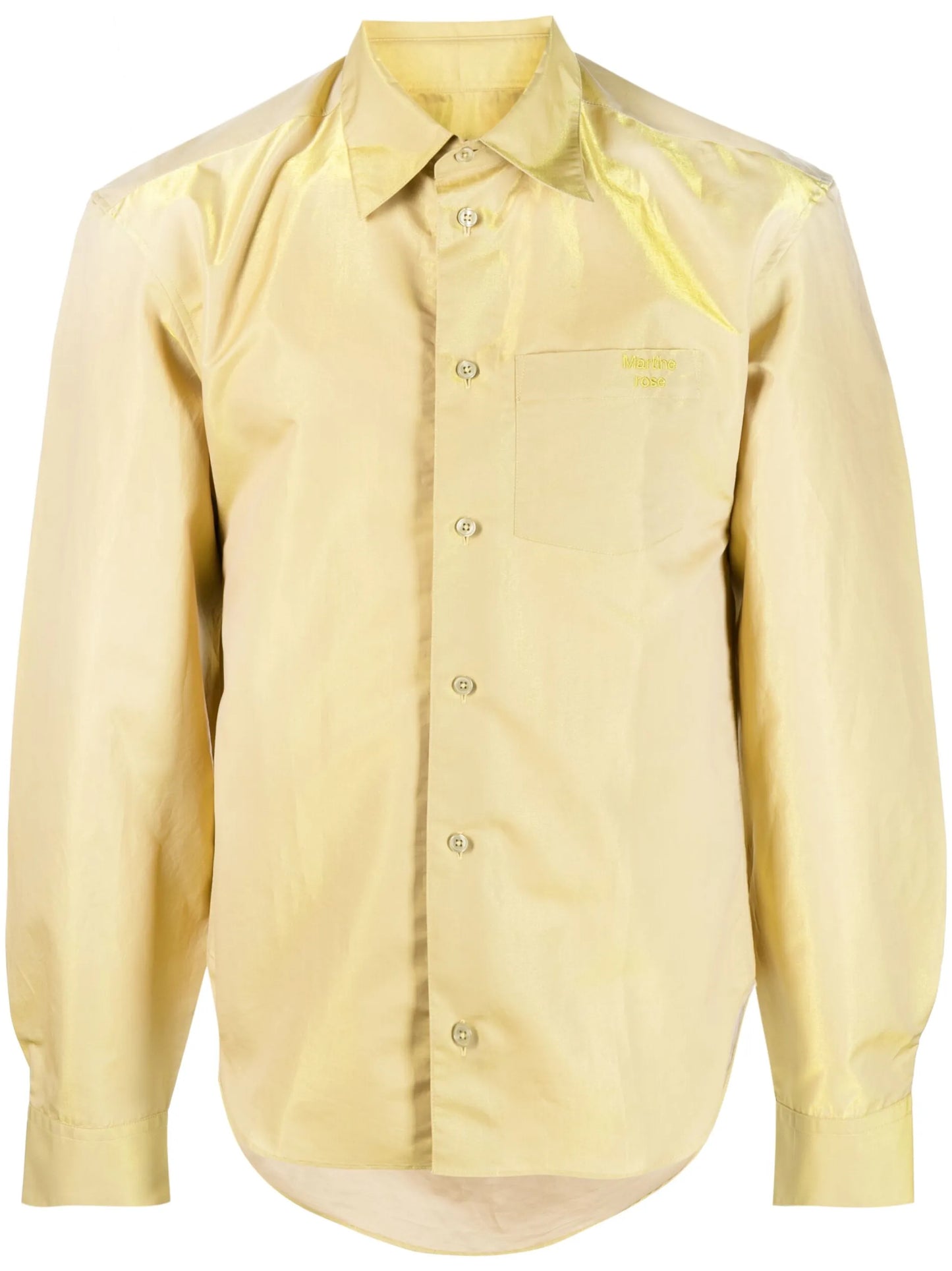 long-sleeved metallic shirt
