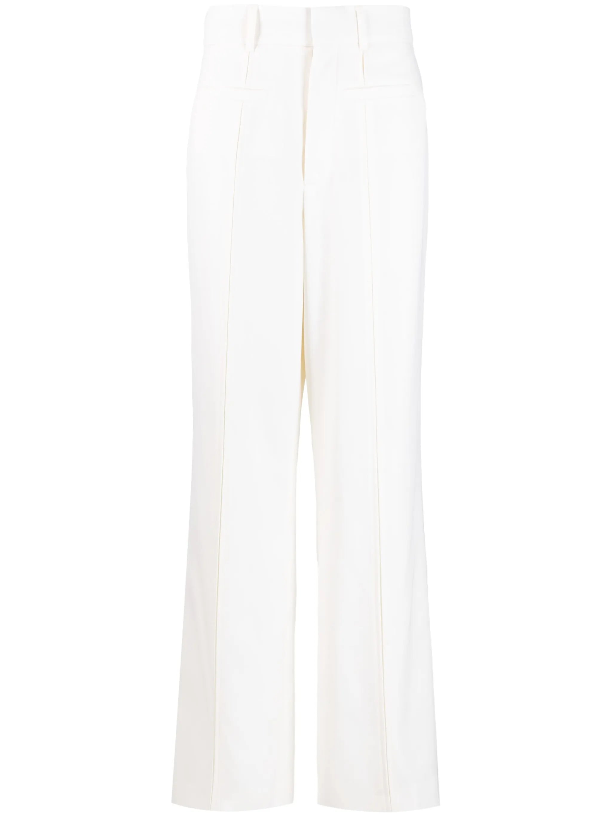 seam-detailing straight-leg trousers