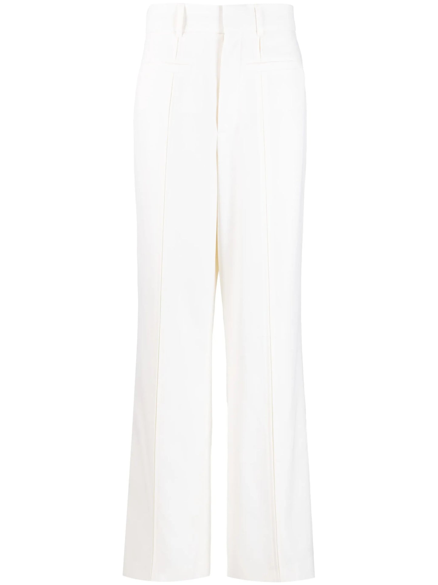 seam-detailing straight-leg trousers