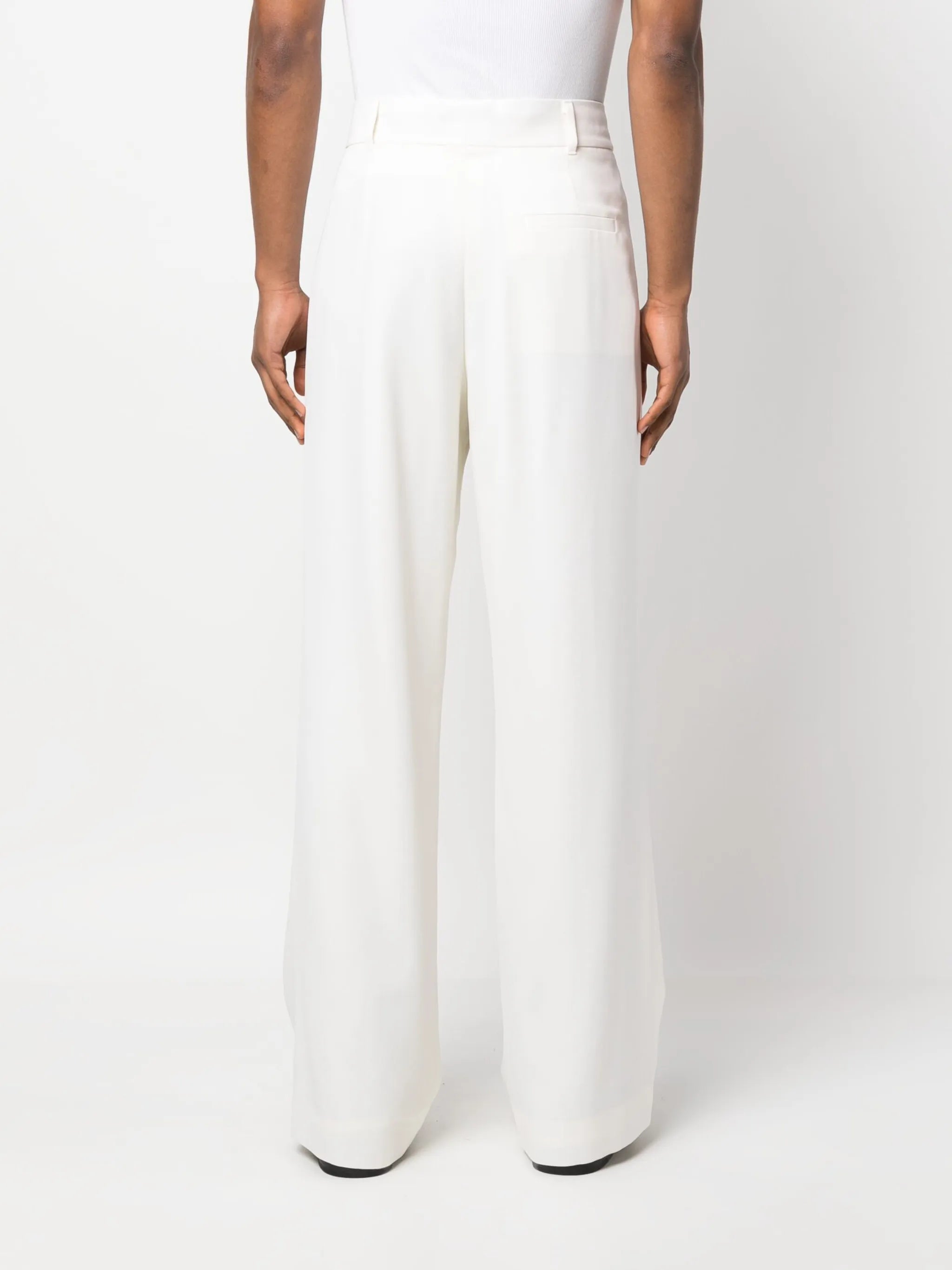 seam-detailing straight-leg trousers