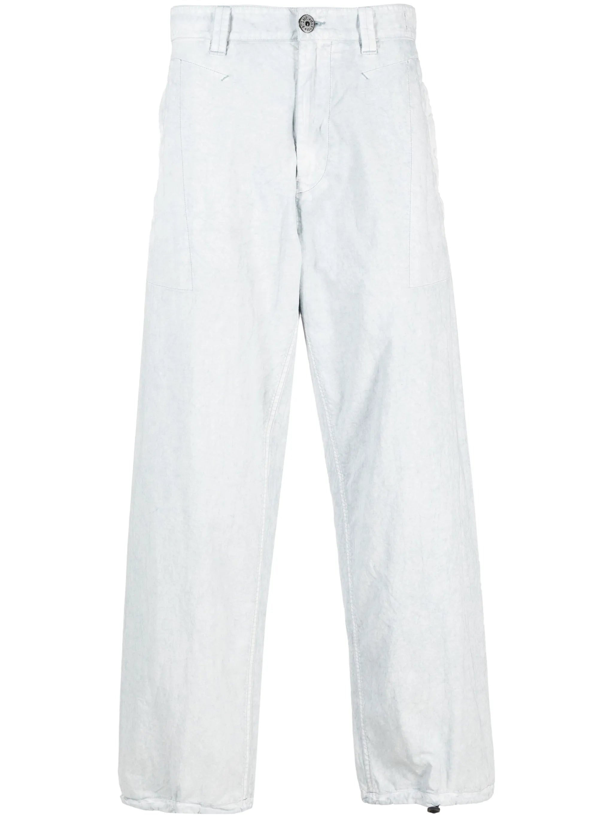 straight-leg cotton trousers