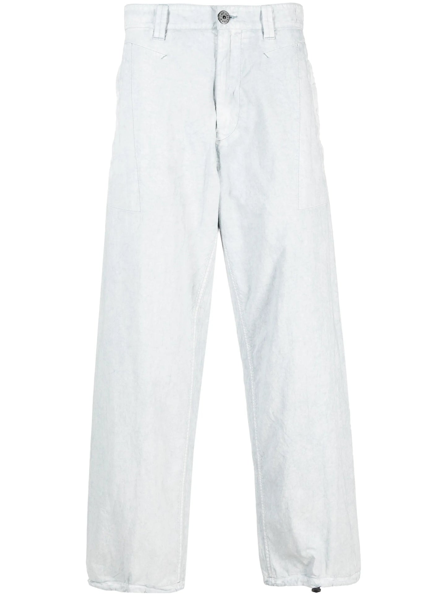 straight-leg cotton trousers