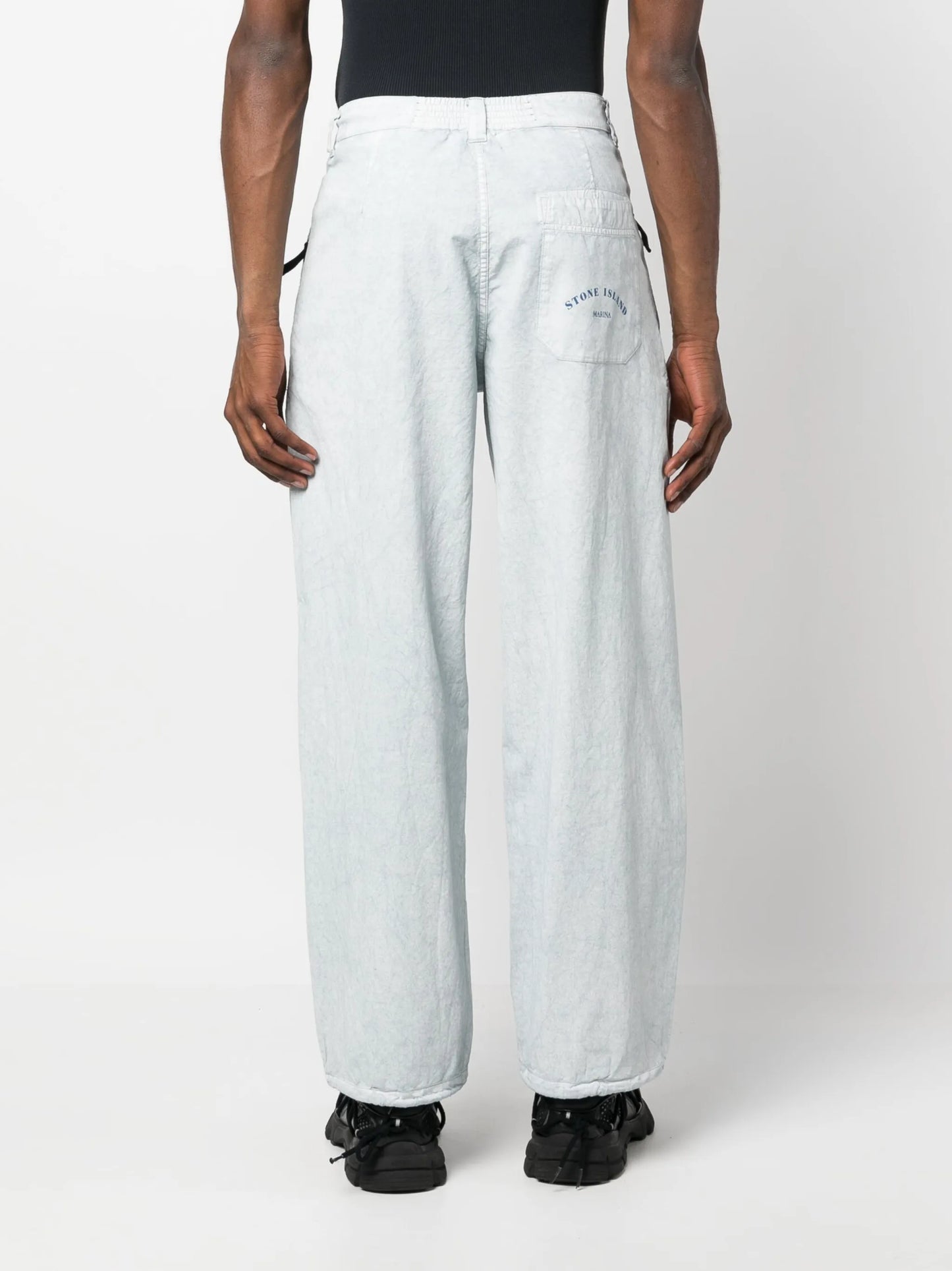straight-leg cotton trousers