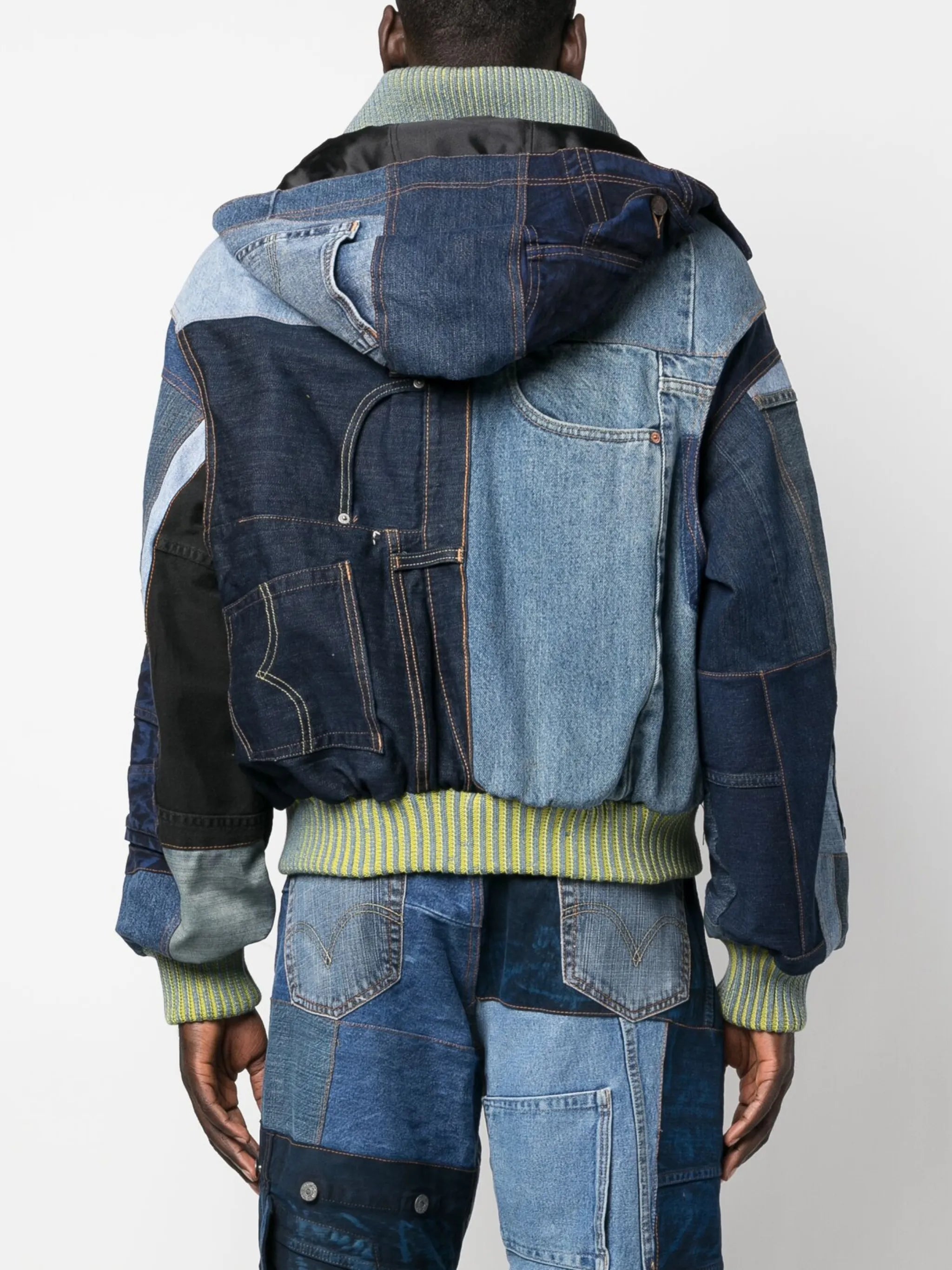 patchwork-design denim jacket