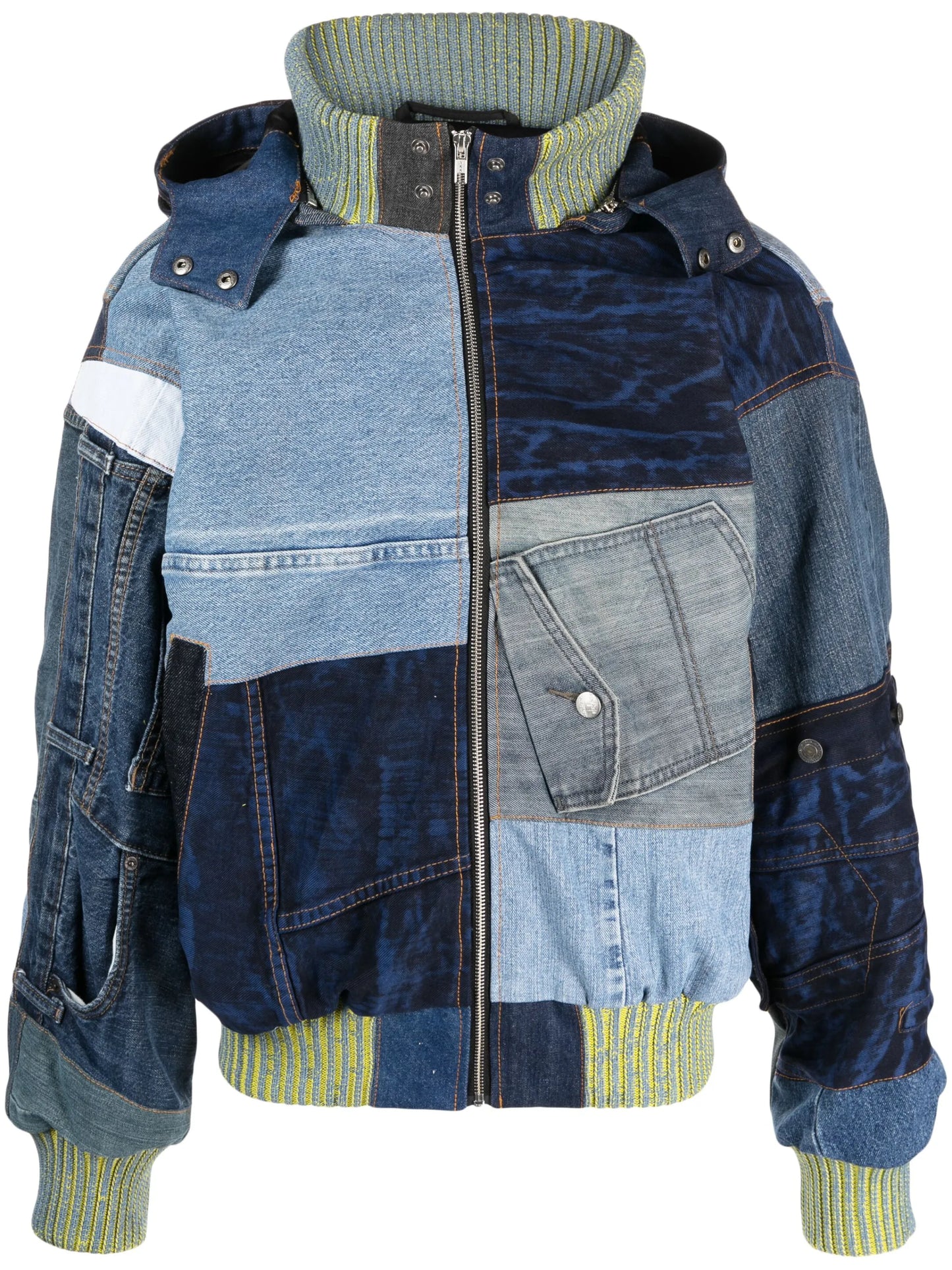 patchwork-design denim jacket