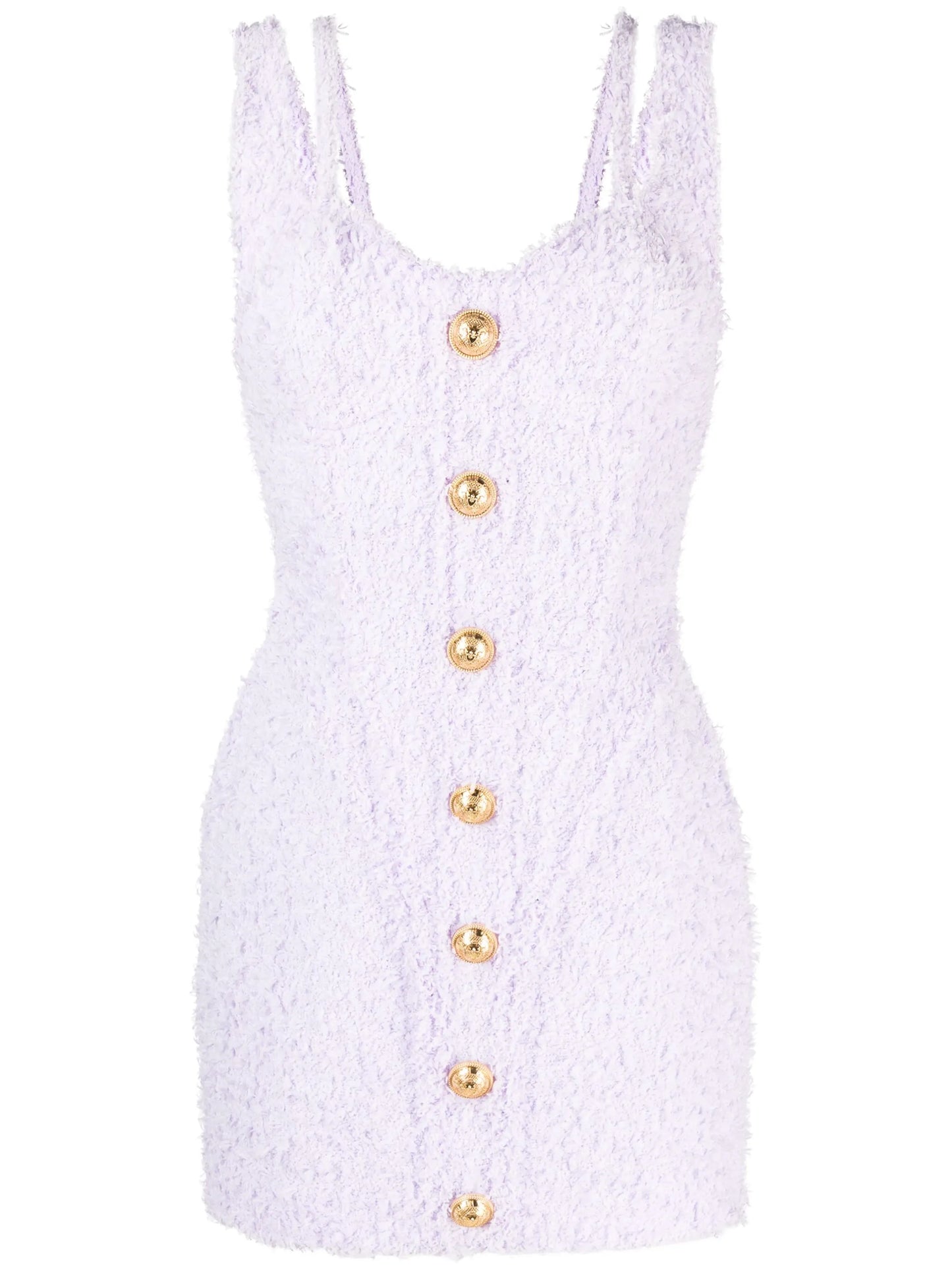 decorative-button thigh-length dress