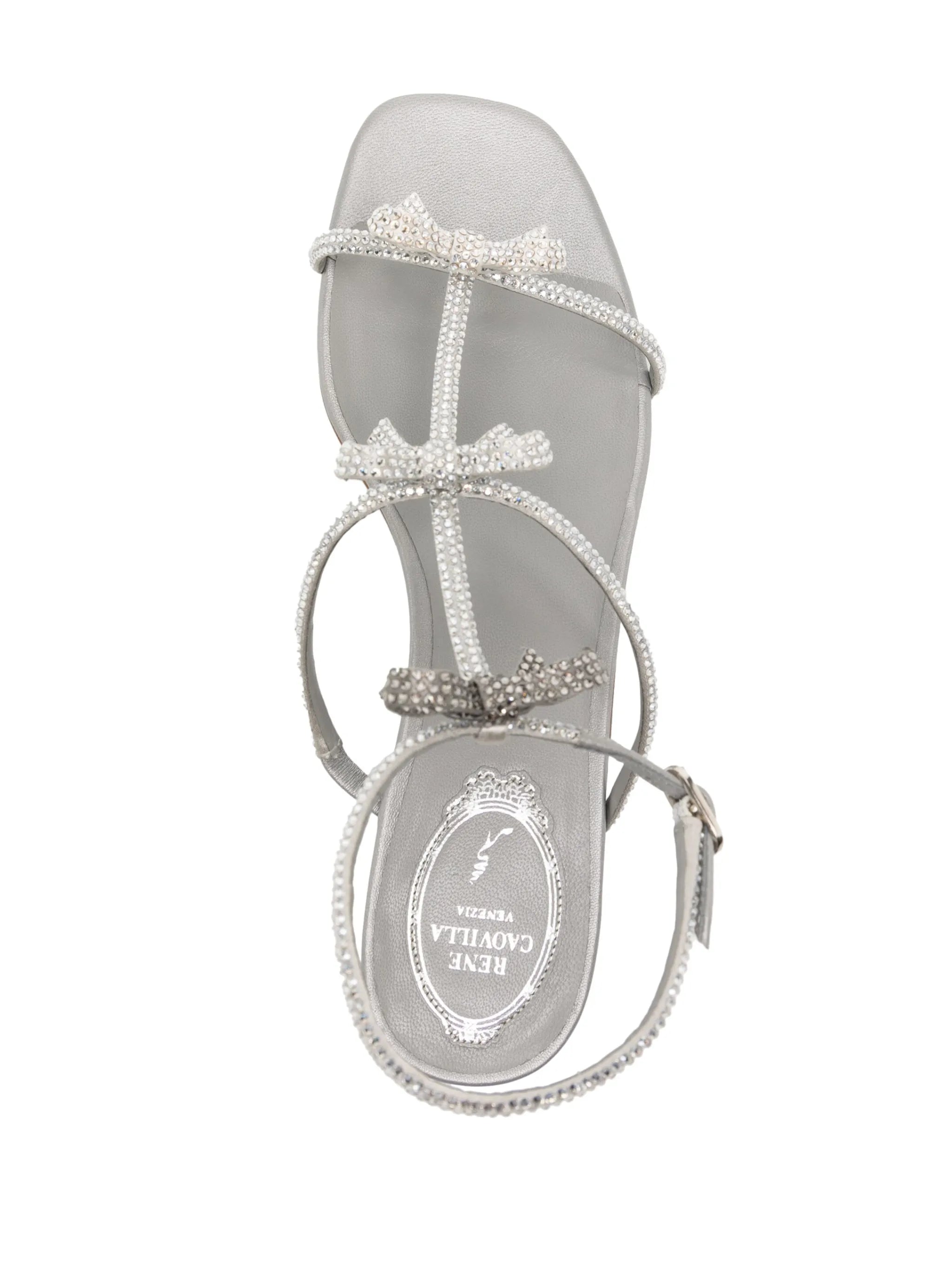 crystal-embellished bow-detail flat sandals