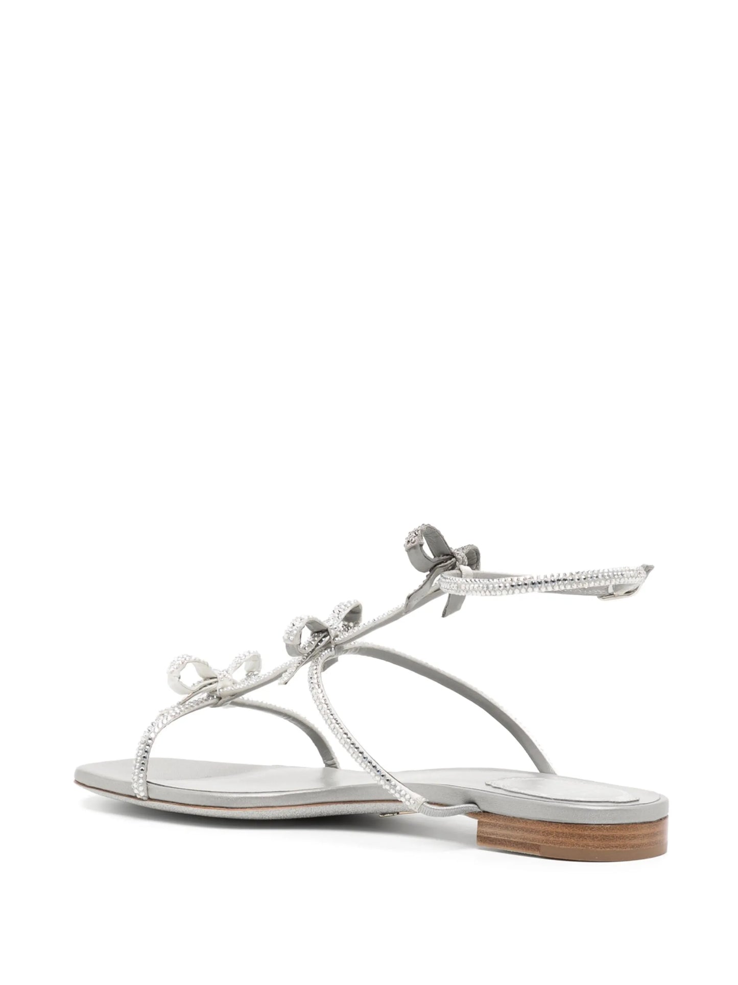 crystal-embellished bow-detail flat sandals
