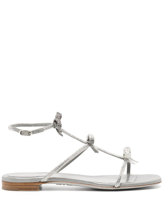 crystal-embellished bow-detail flat sandals