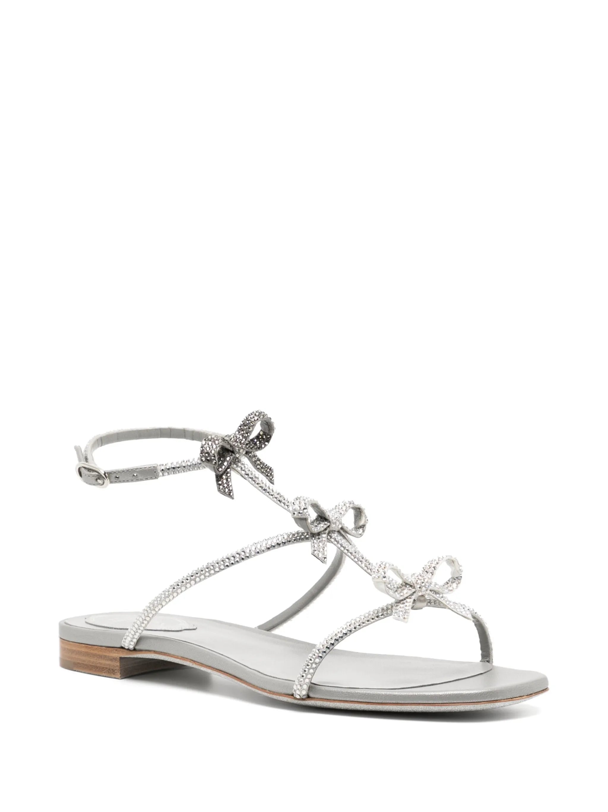 crystal-embellished bow-detail flat sandals