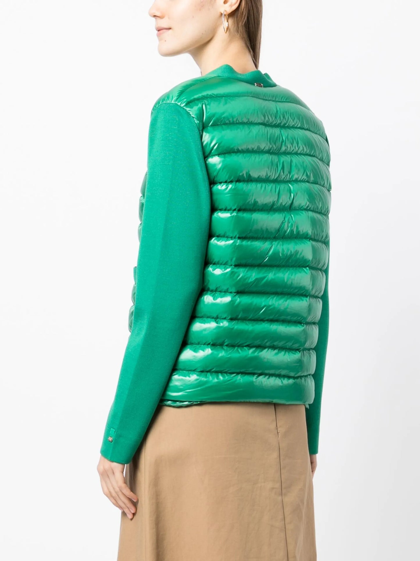 quilted V-neck cardigan