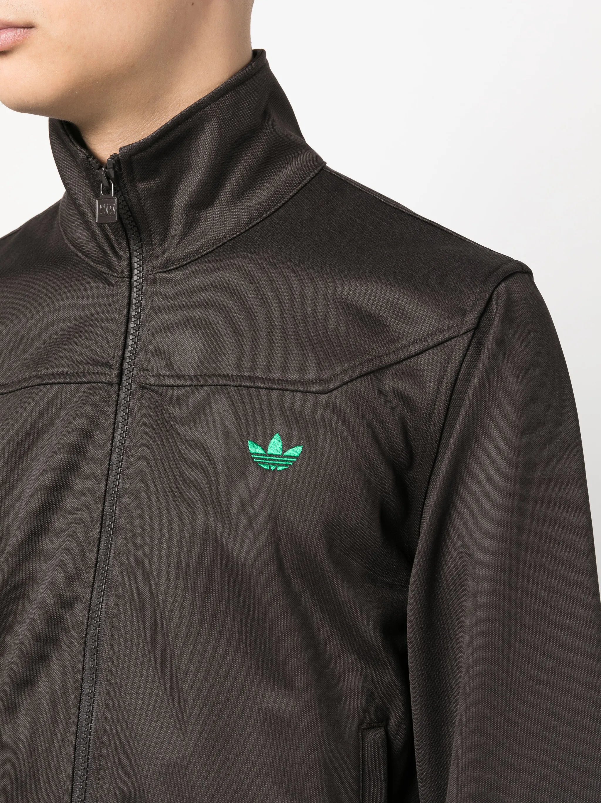 x Wales Bonner embroidered trefoil zipped jacket