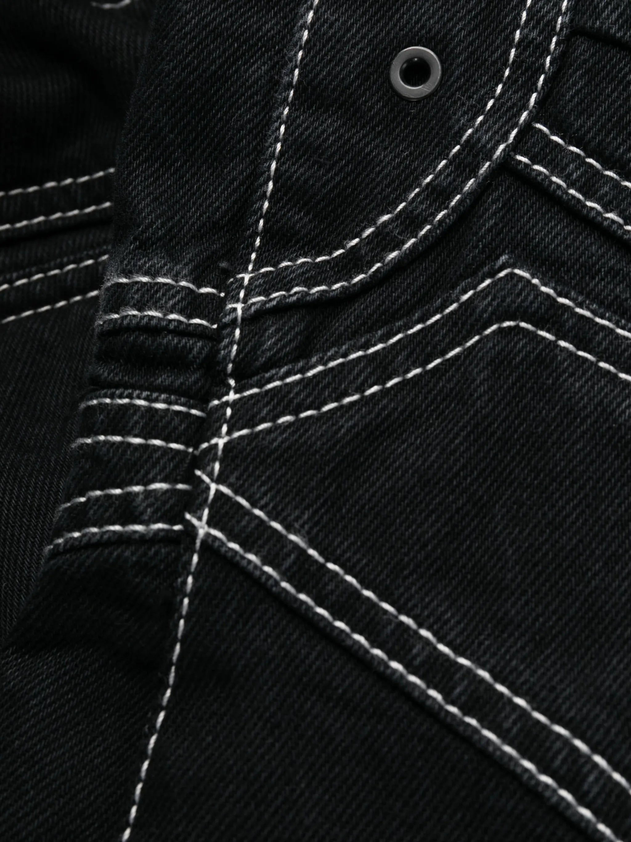 contrast-stitch wide-leg jeans