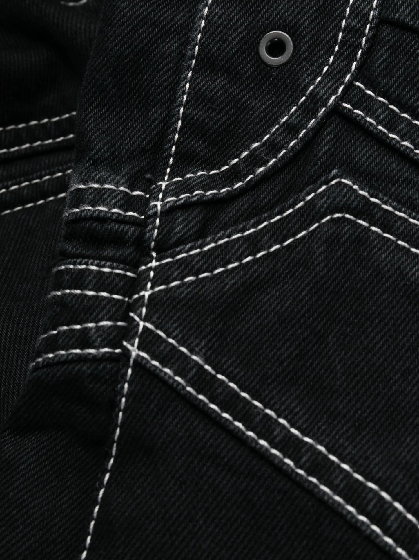 contrast-stitch wide-leg jeans