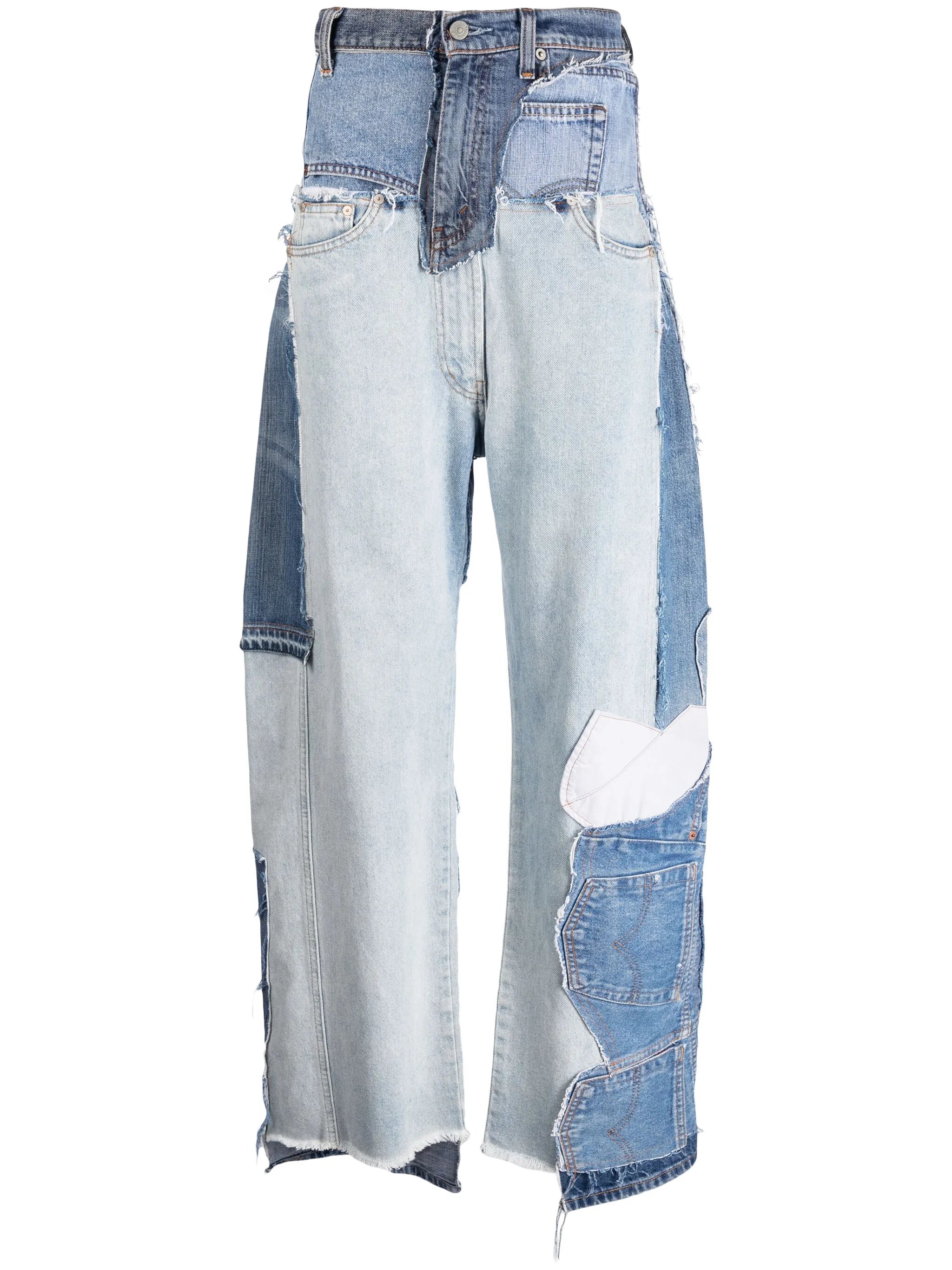 Upcycled wide-leg jeans