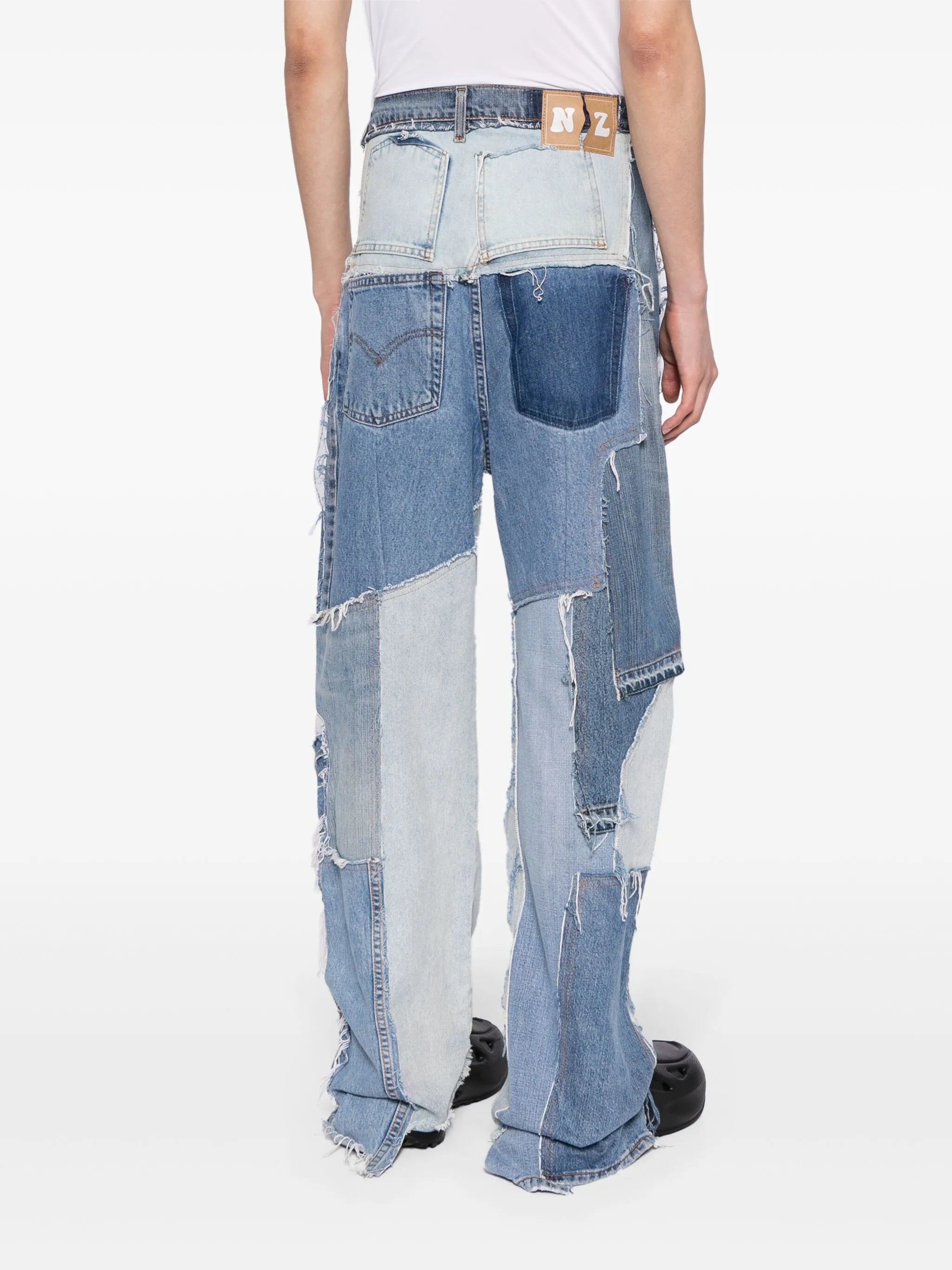 Upcycled wide-leg jeans