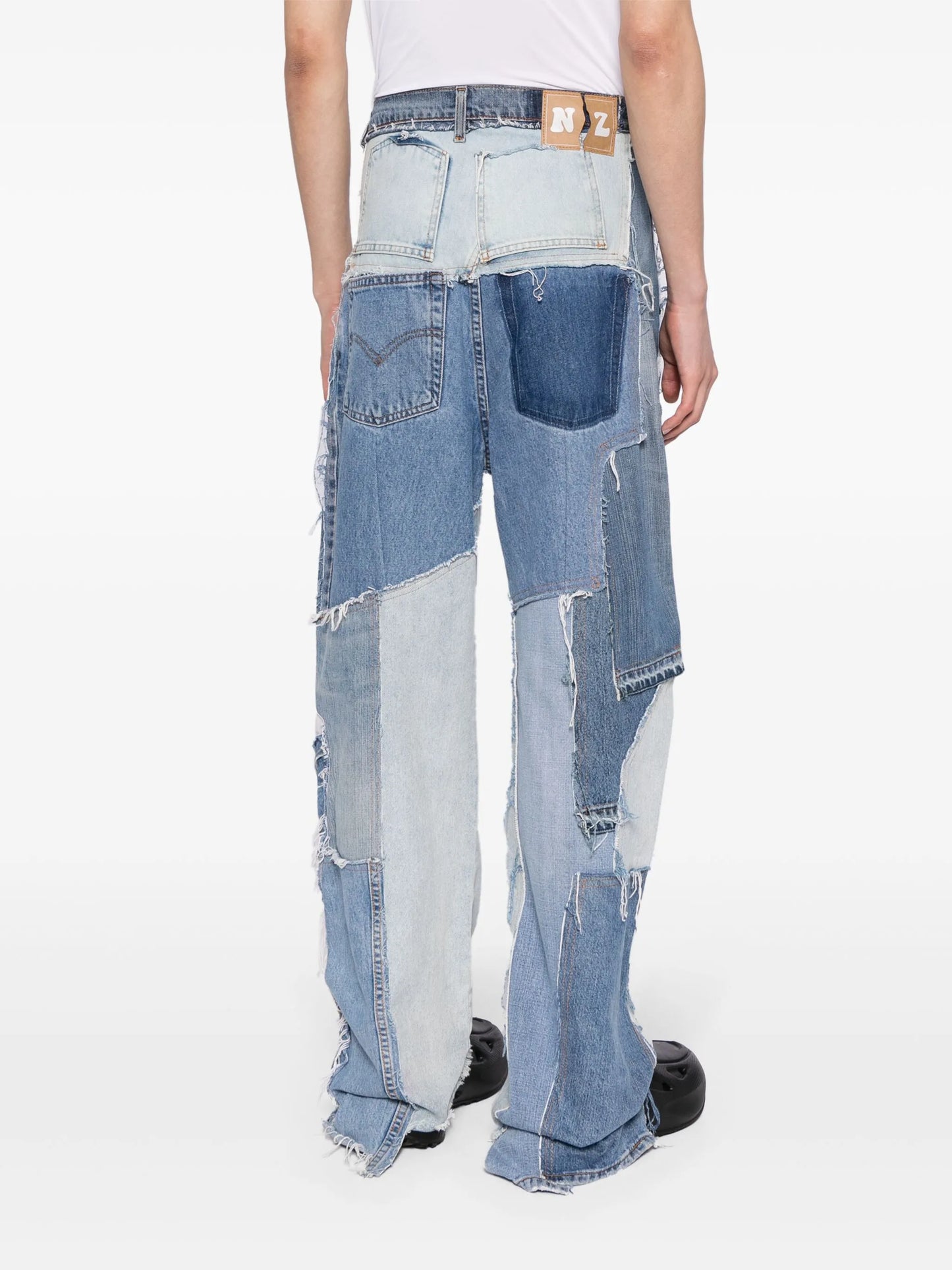 Upcycled wide-leg jeans