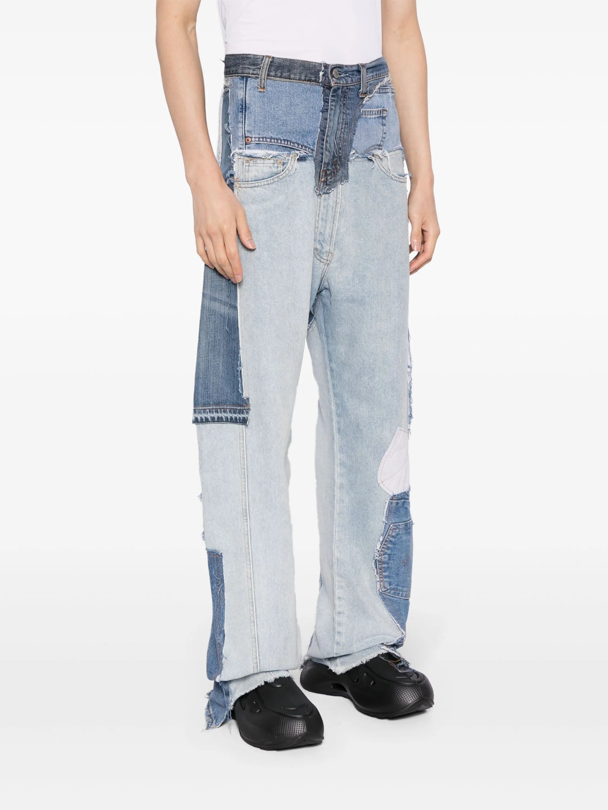 Upcycled wide-leg jeans