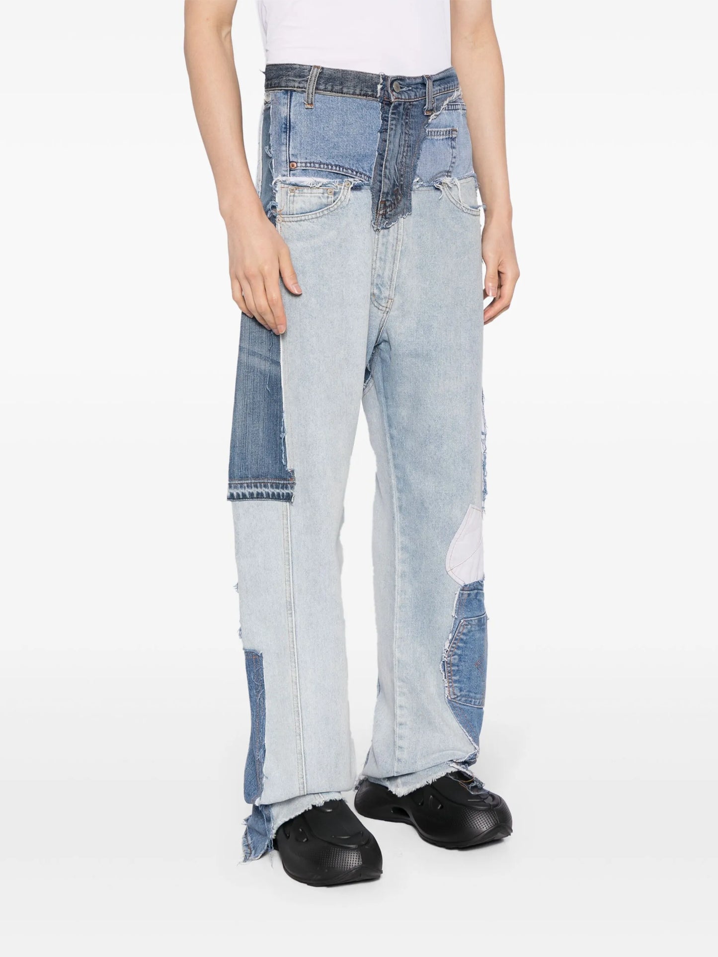 Upcycled wide-leg jeans