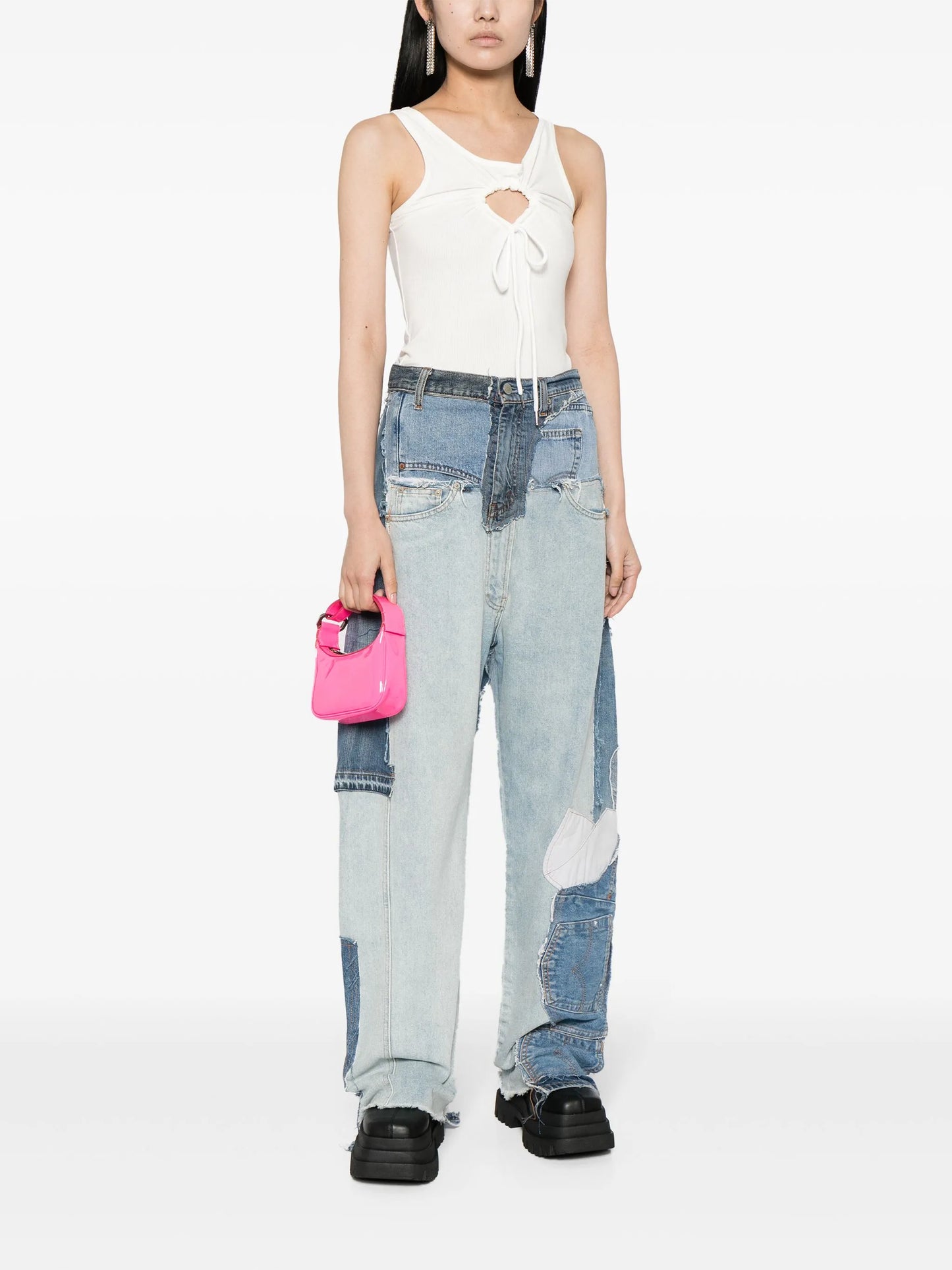 Upcycled wide-leg jeans