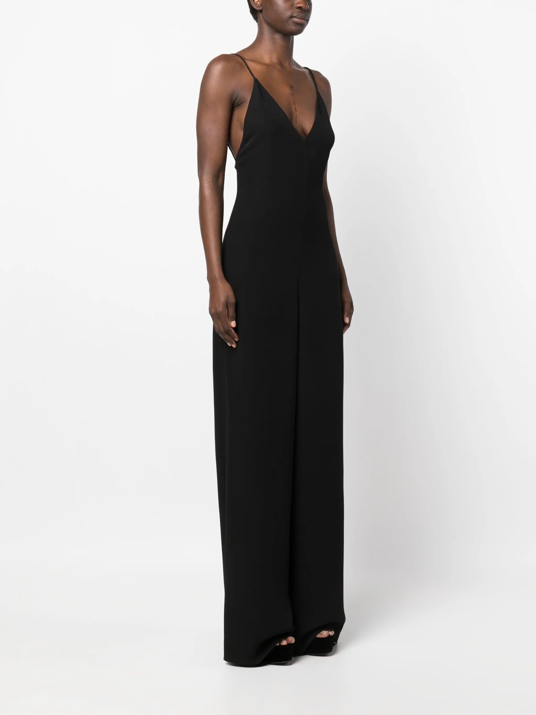 V-neck sleeveless jumpsuit