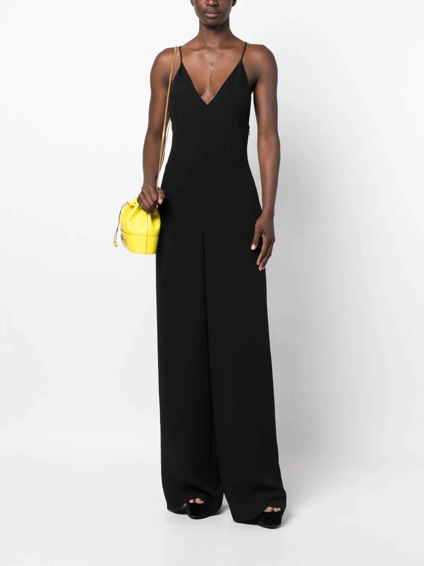 V-neck sleeveless jumpsuit