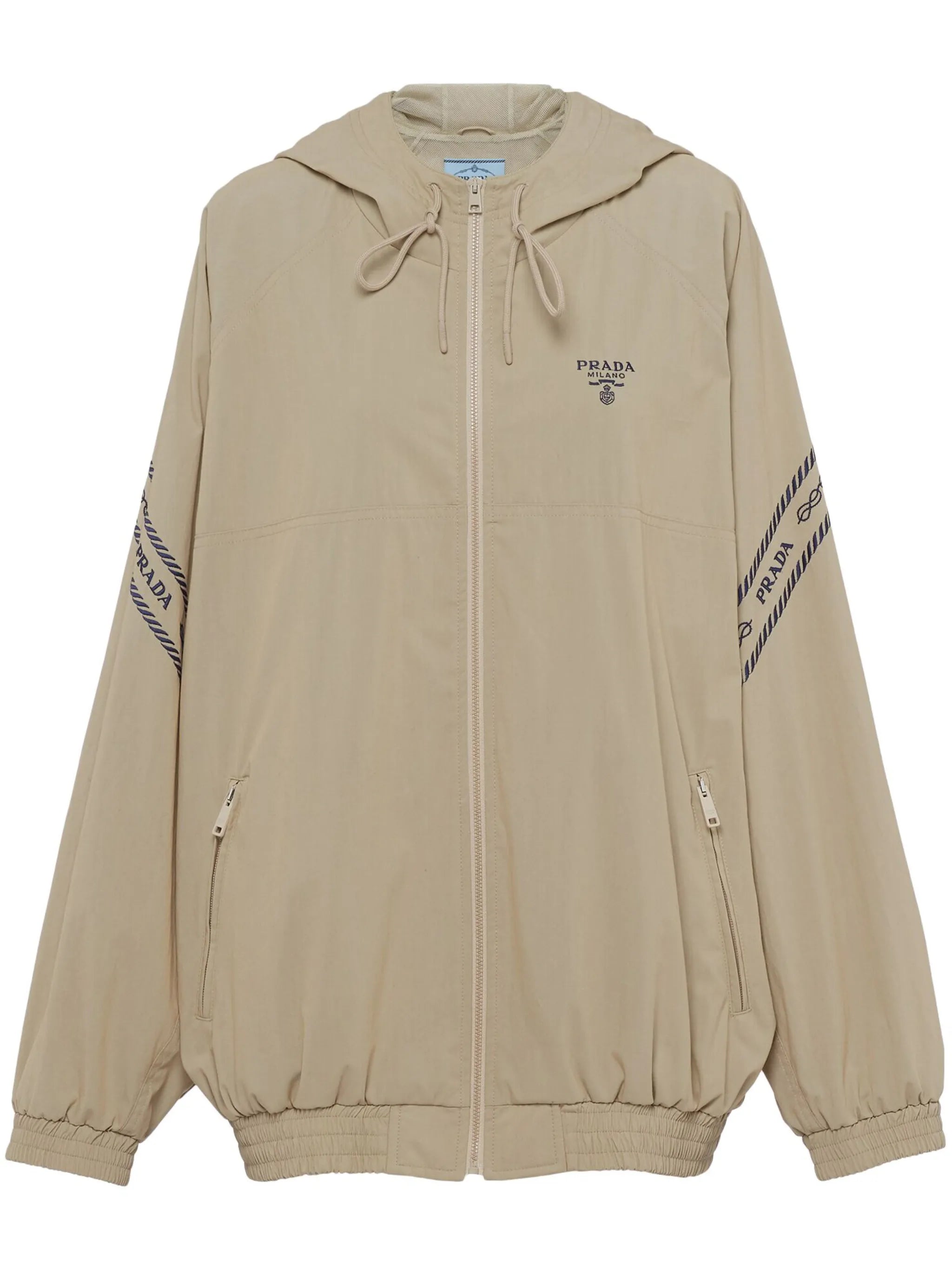 logo-embroidered hooded jacket