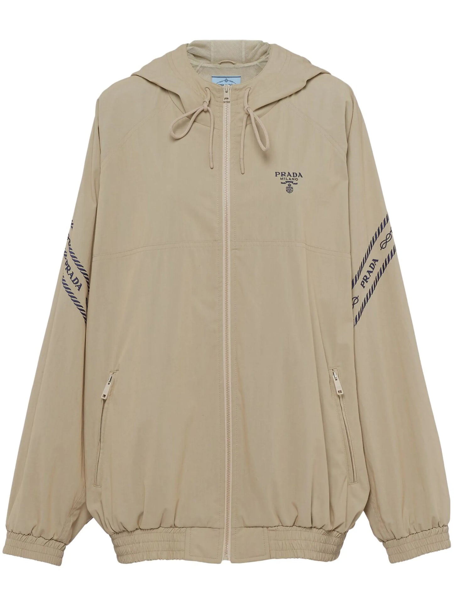 logo-embroidered hooded jacket