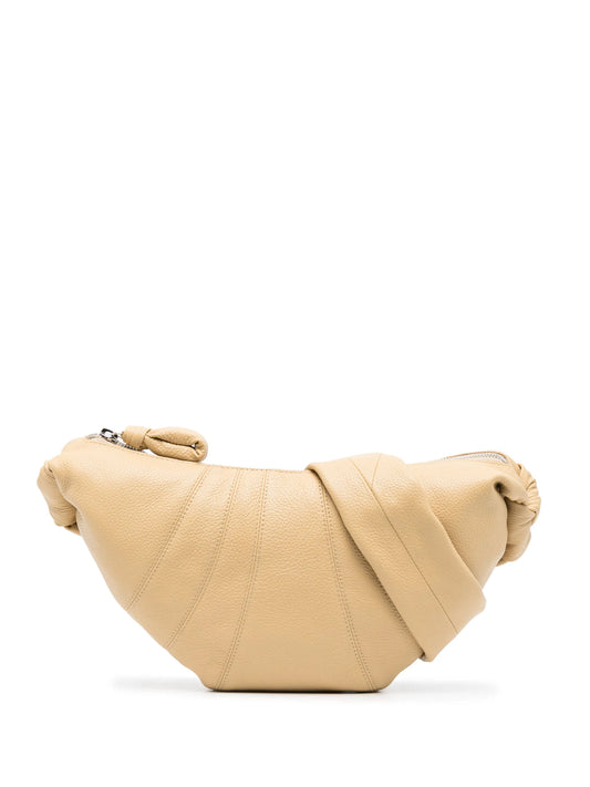 Croissant leather messenger bag