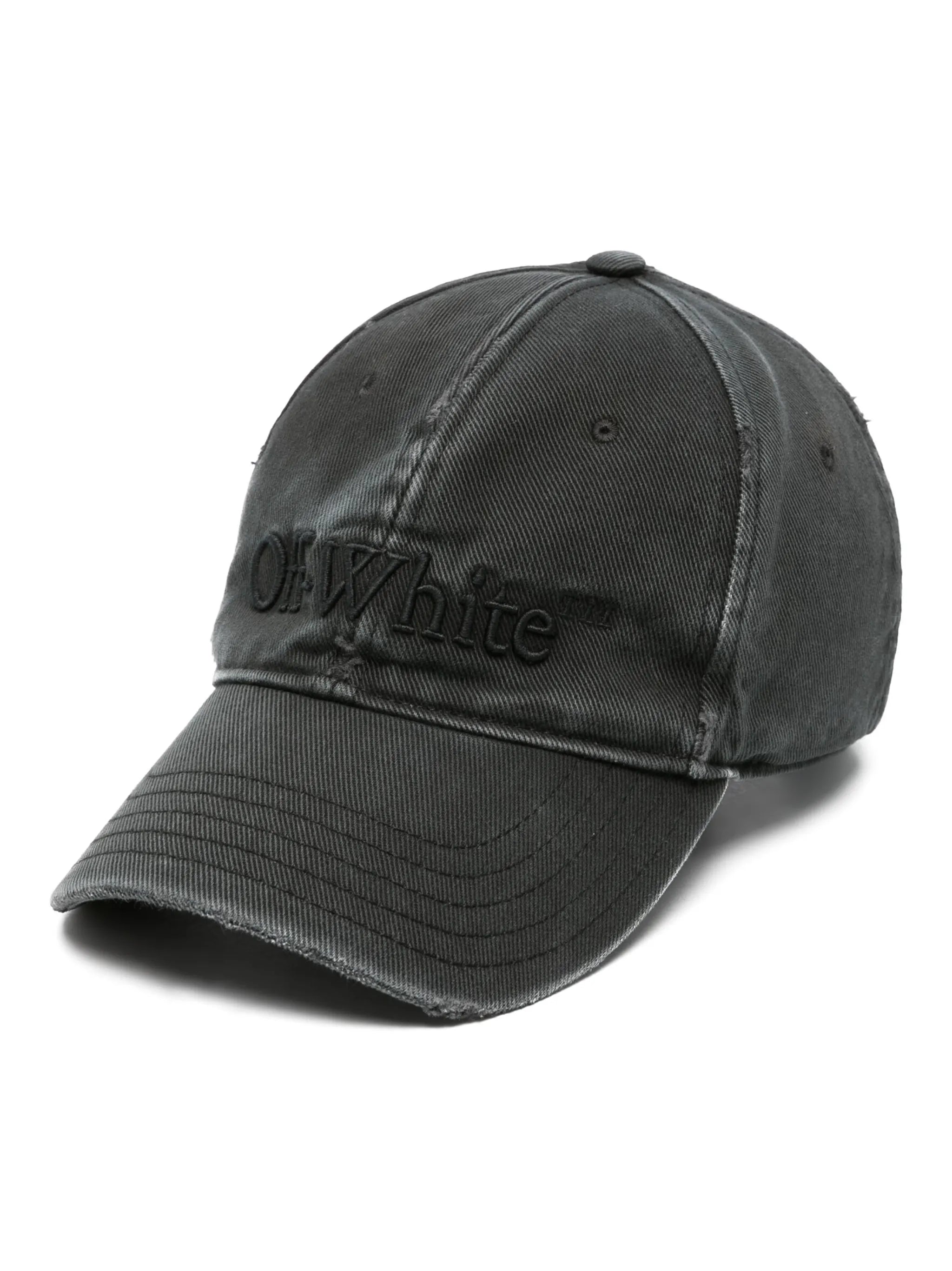 Bookish logo-embroidered distressed cap