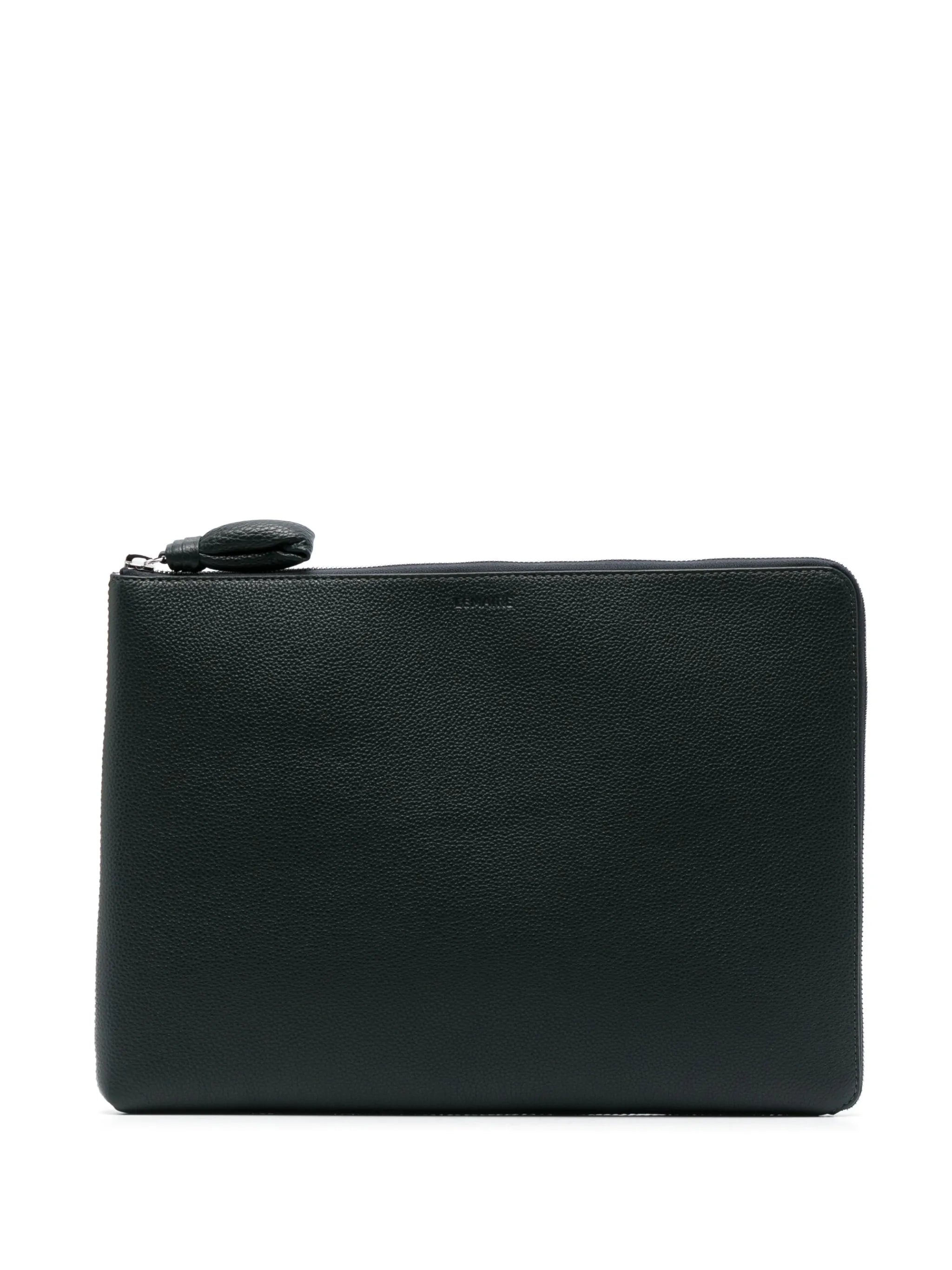logo-debossed leather document holder