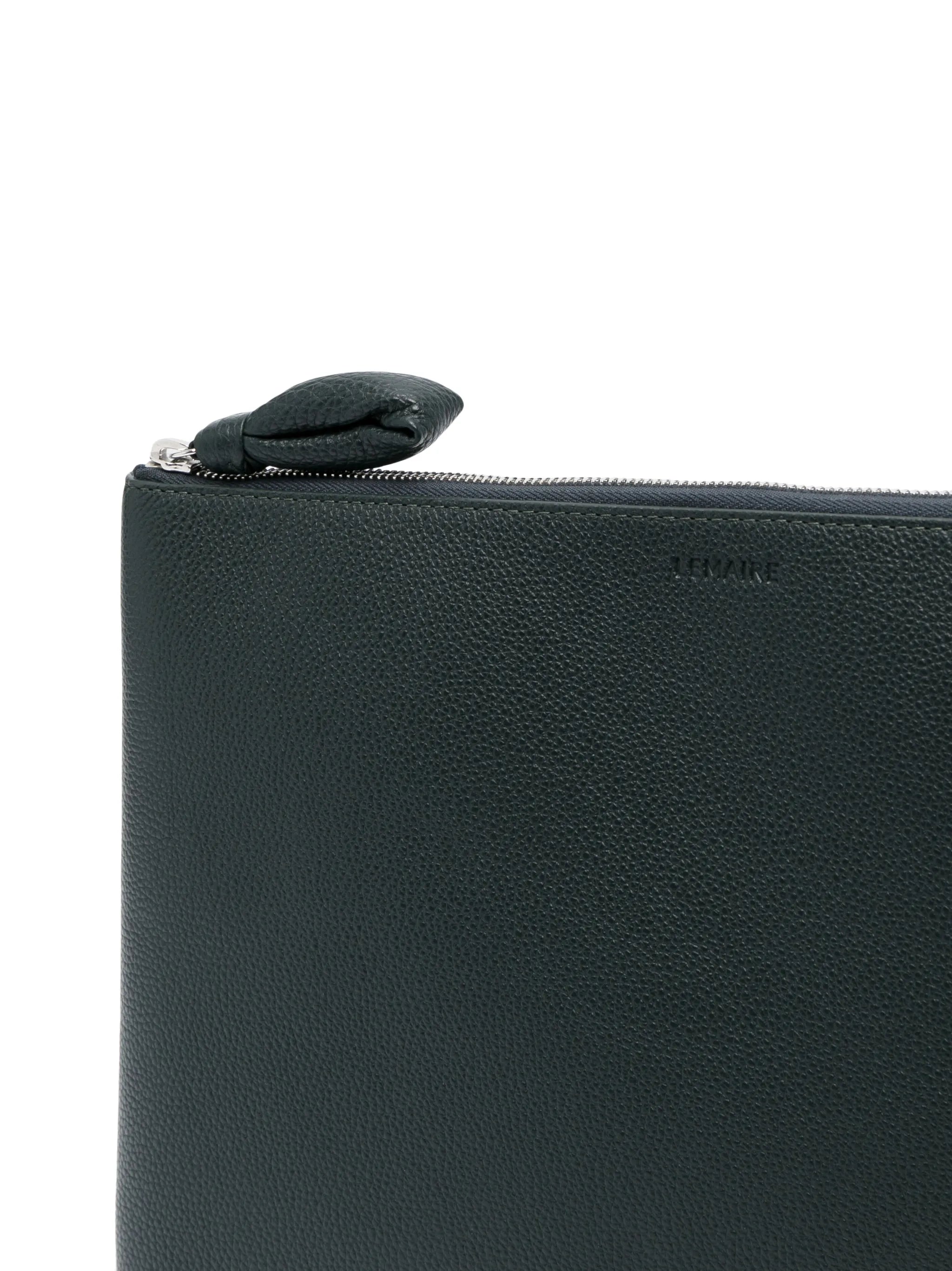 logo-debossed leather document holder
