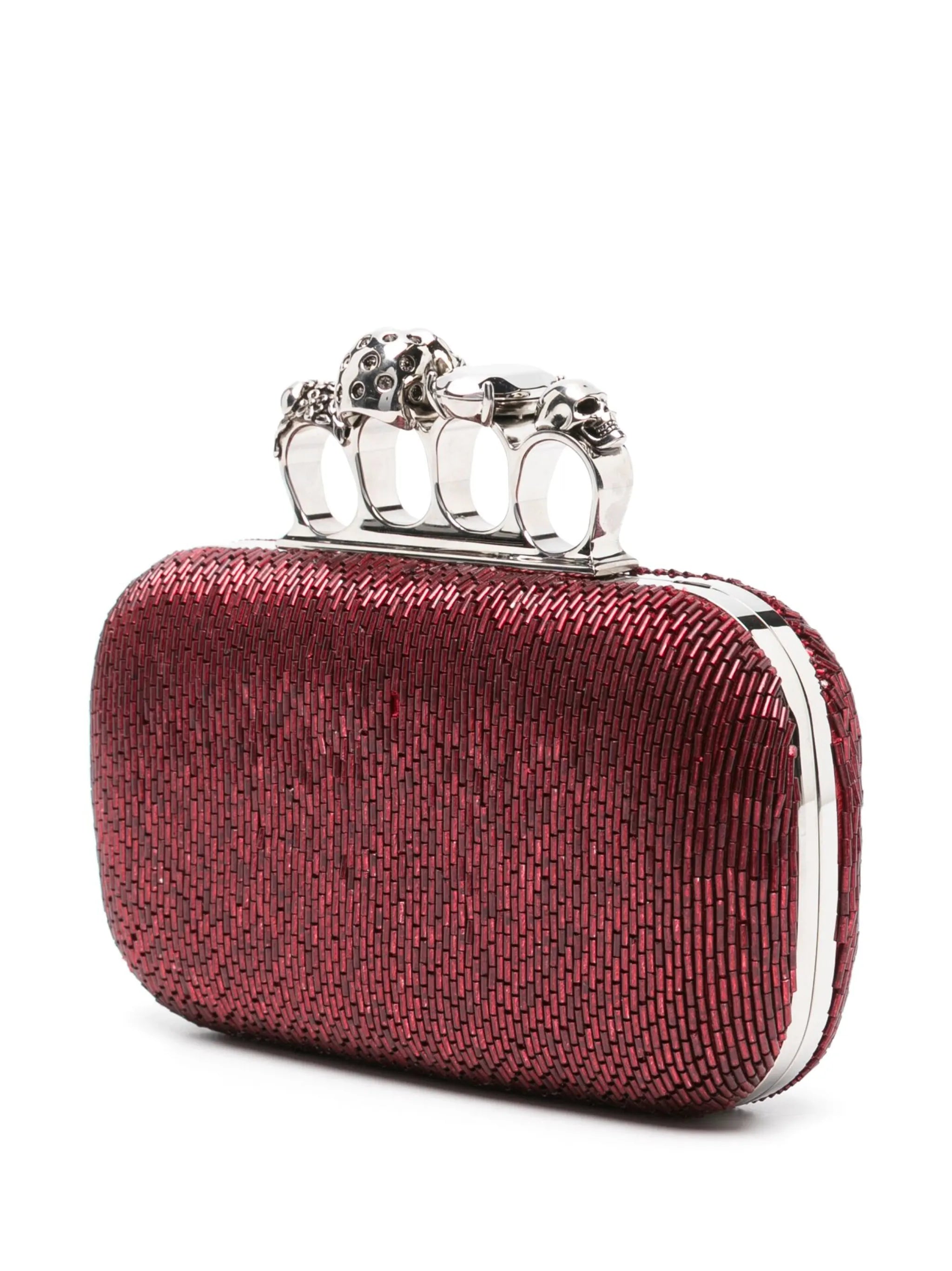 Four Ring beaded clutch bag