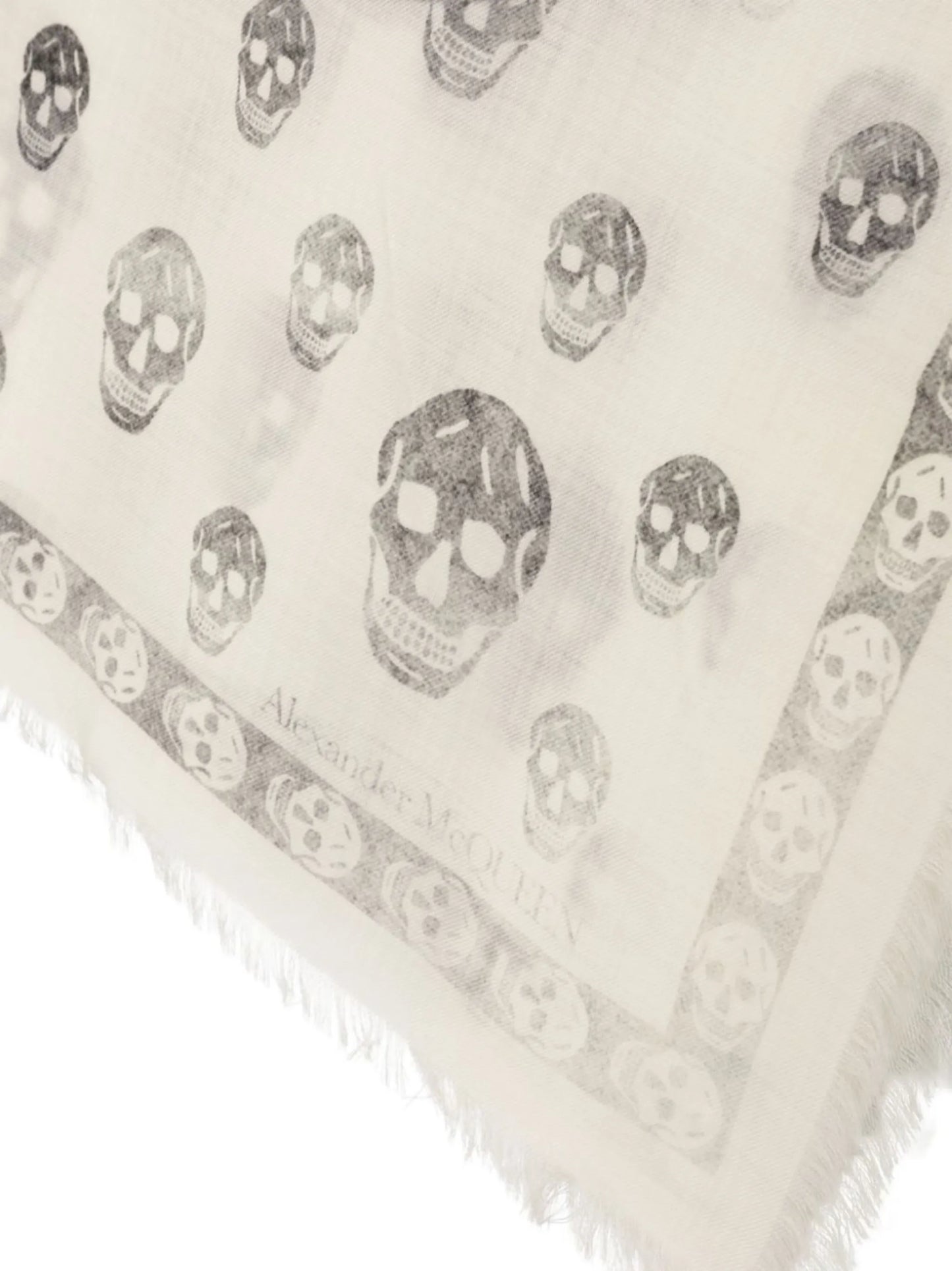 Orchid Skull-print wool scarf