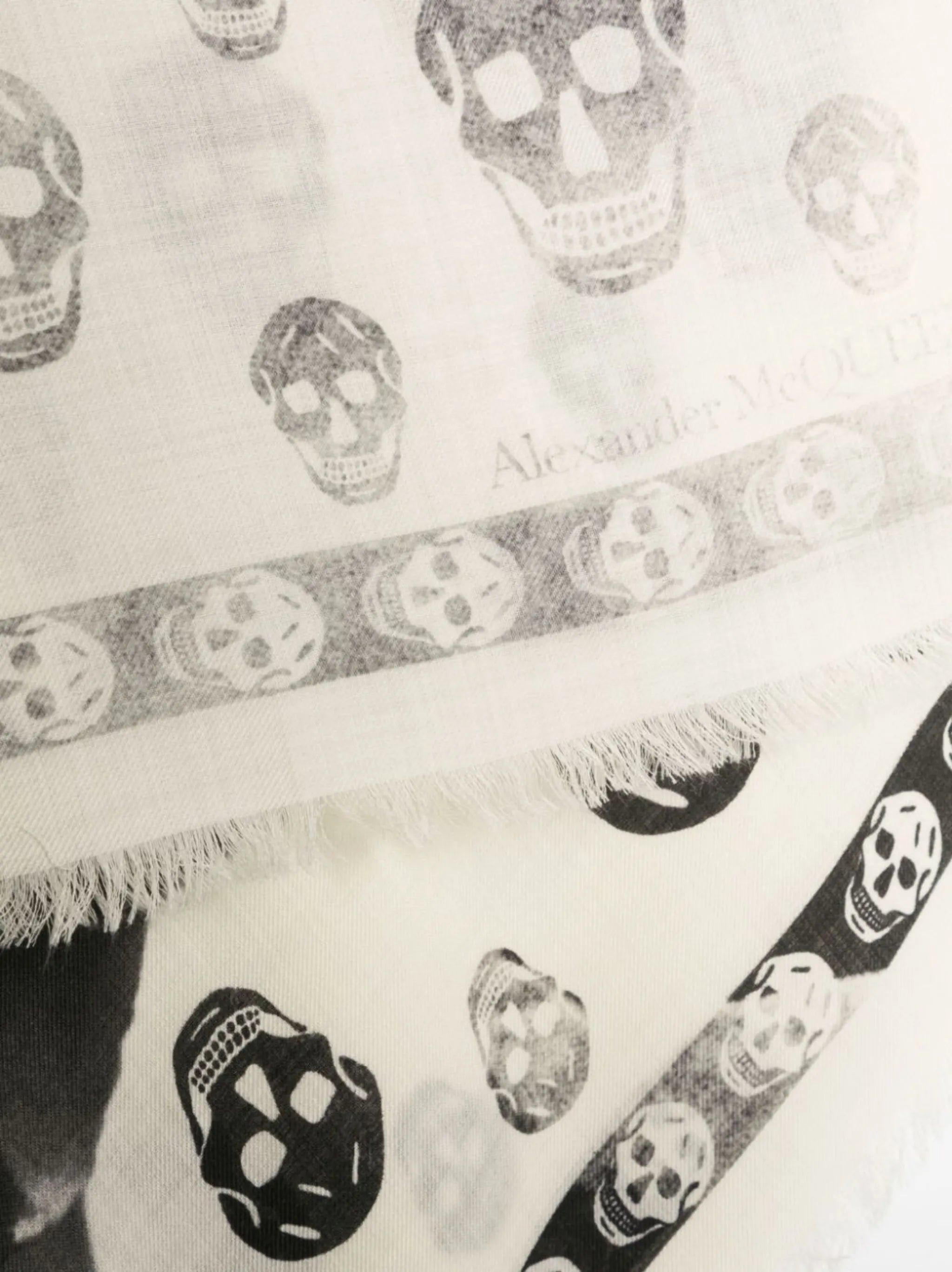 Orchid Skull-print wool scarf