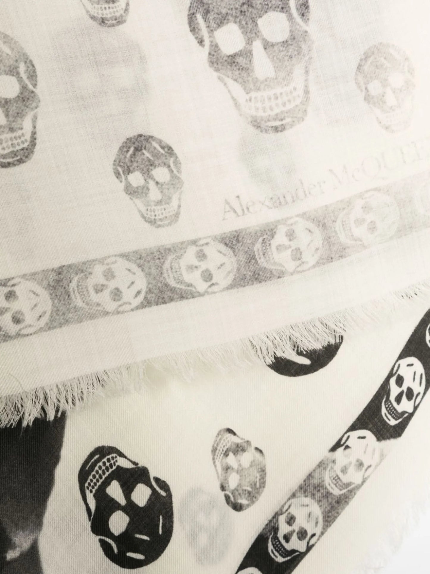 Orchid Skull-print wool scarf