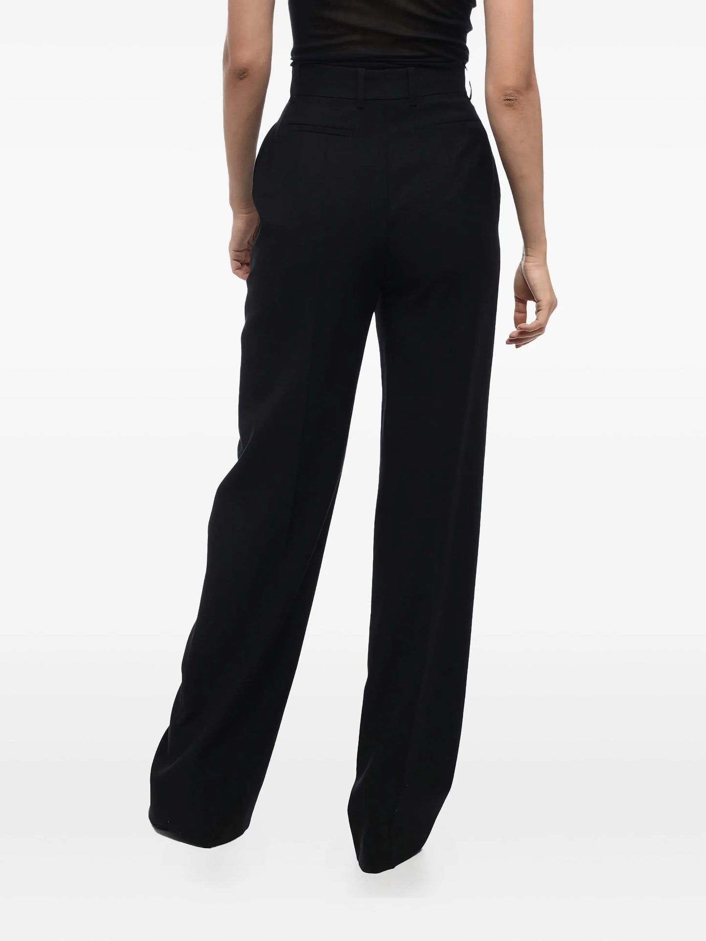 high-waisted tailored wool trousers